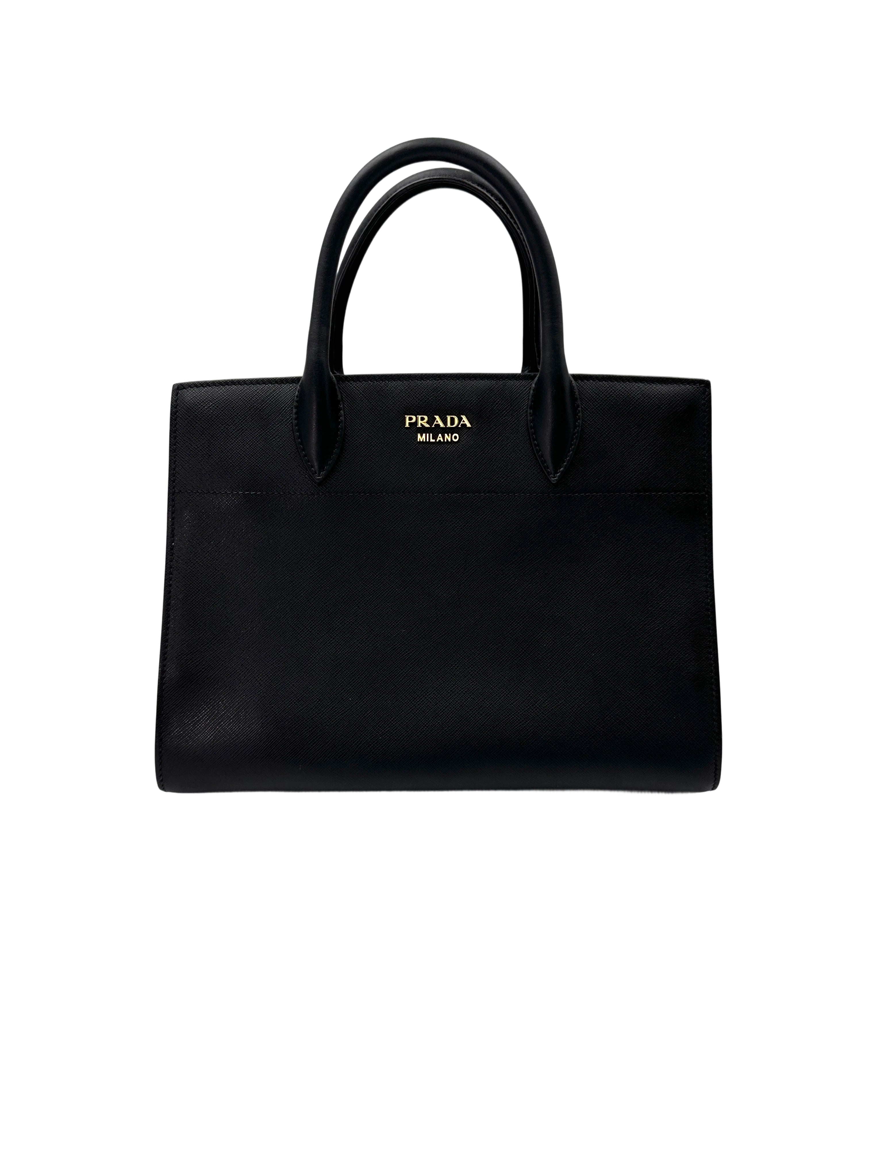 Prada Galleria Black Saffiano Leather Handle Bag PR320