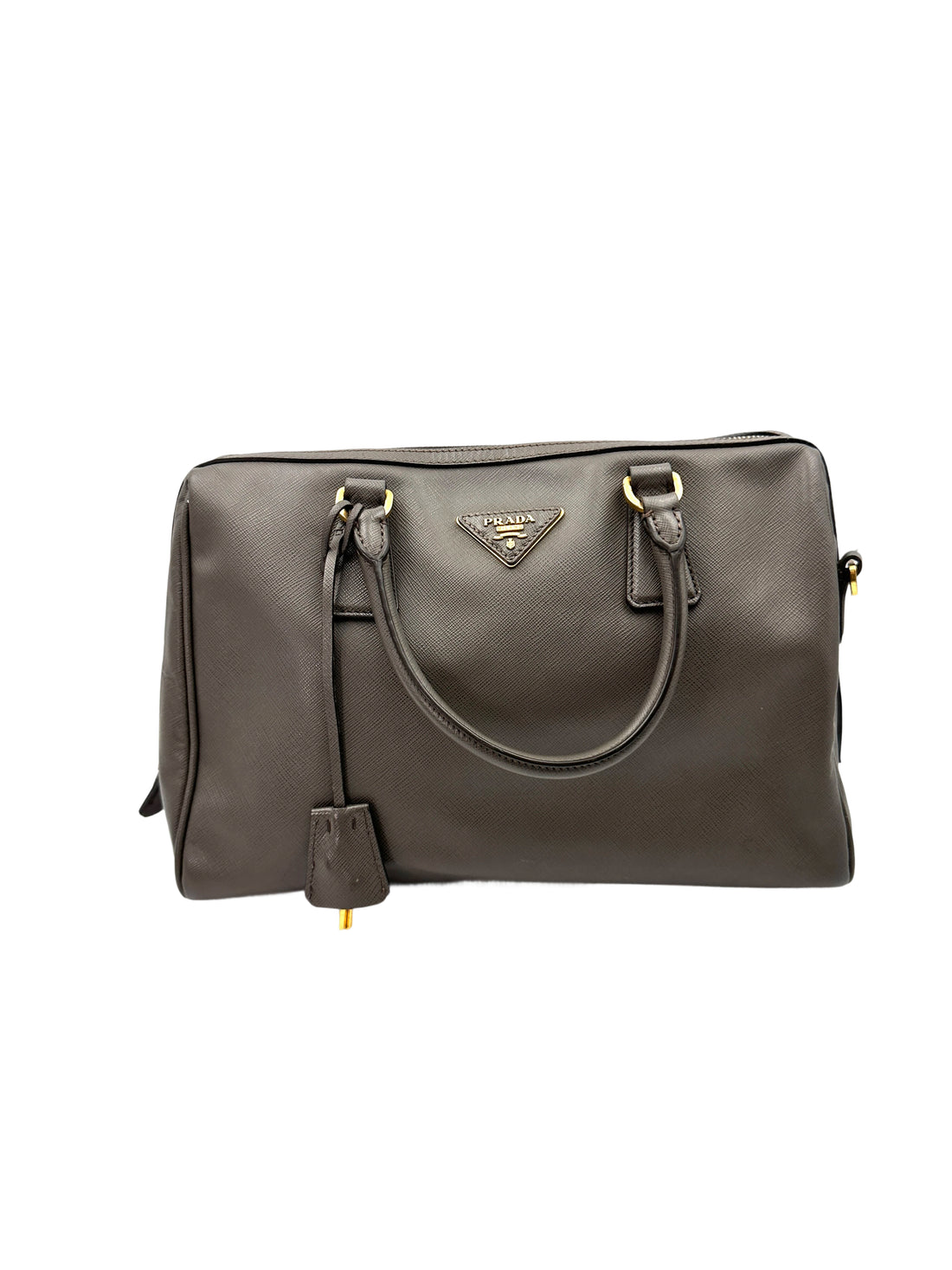 Prada Galleria Grey Saffiano Leather Handle Bag PR316