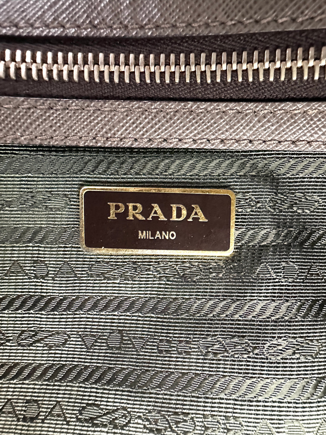 Prada Galleria Grey Saffiano Leather Handle Bag PR316