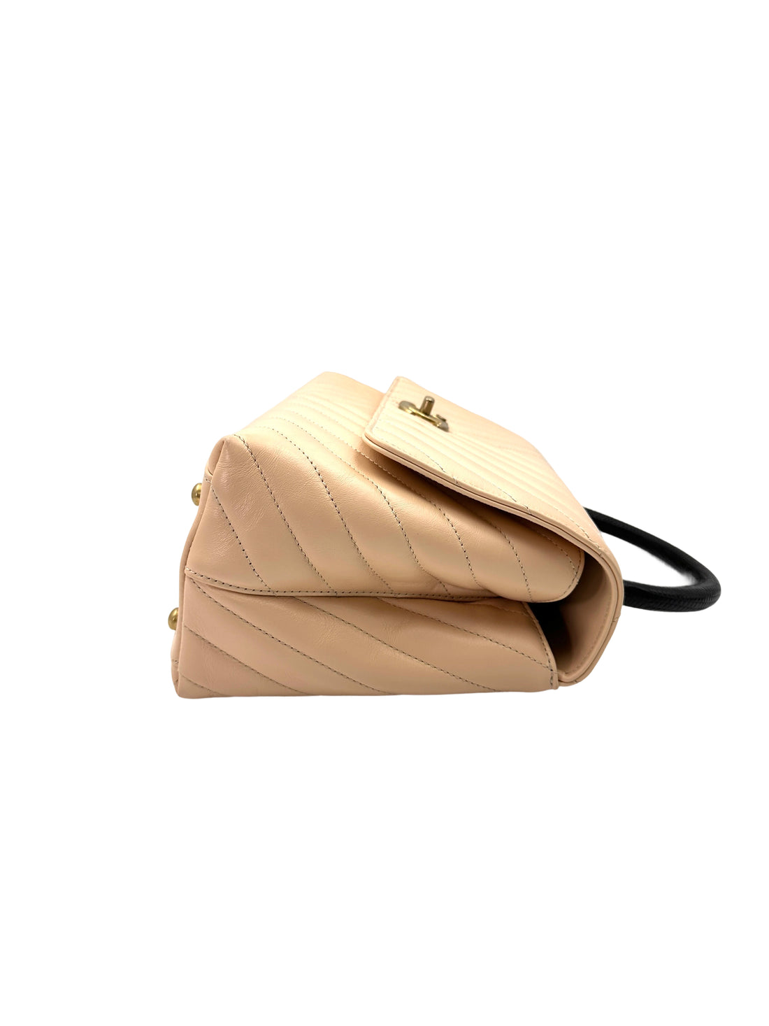 Chanel CoCo Handle Beige Chevron Quilted Leather Shoulder Bag(25***26) CC1930