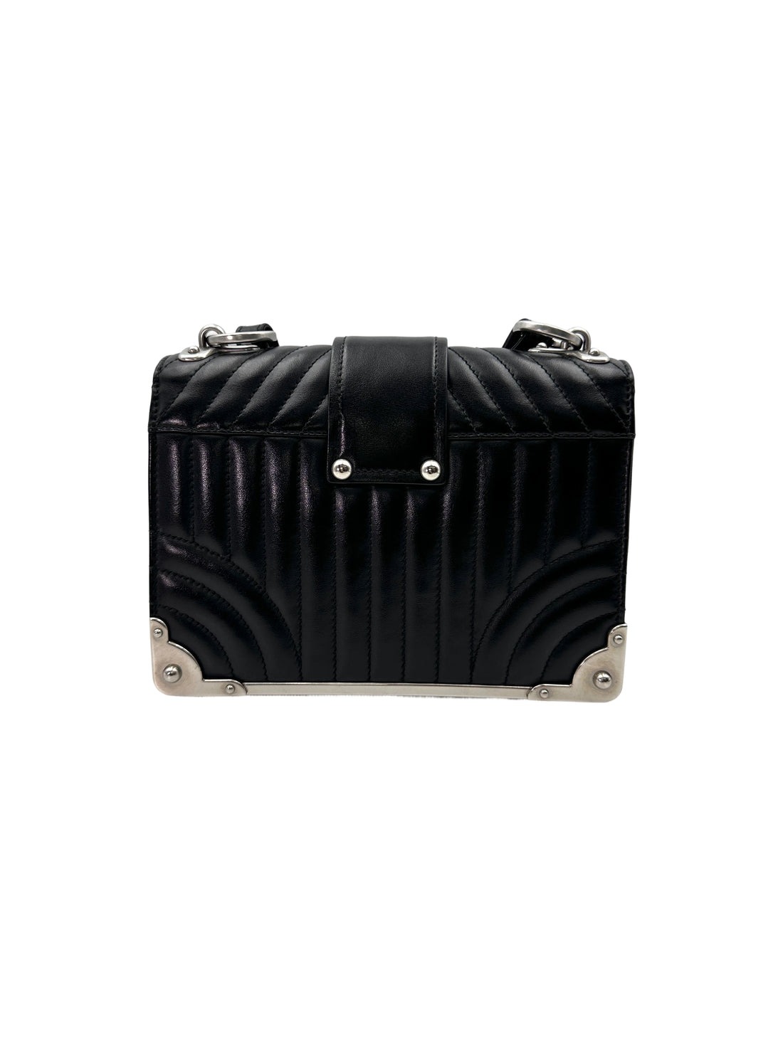 Prada Cahier Diagramme Black Quilted Leather Shoulder Bag PR315