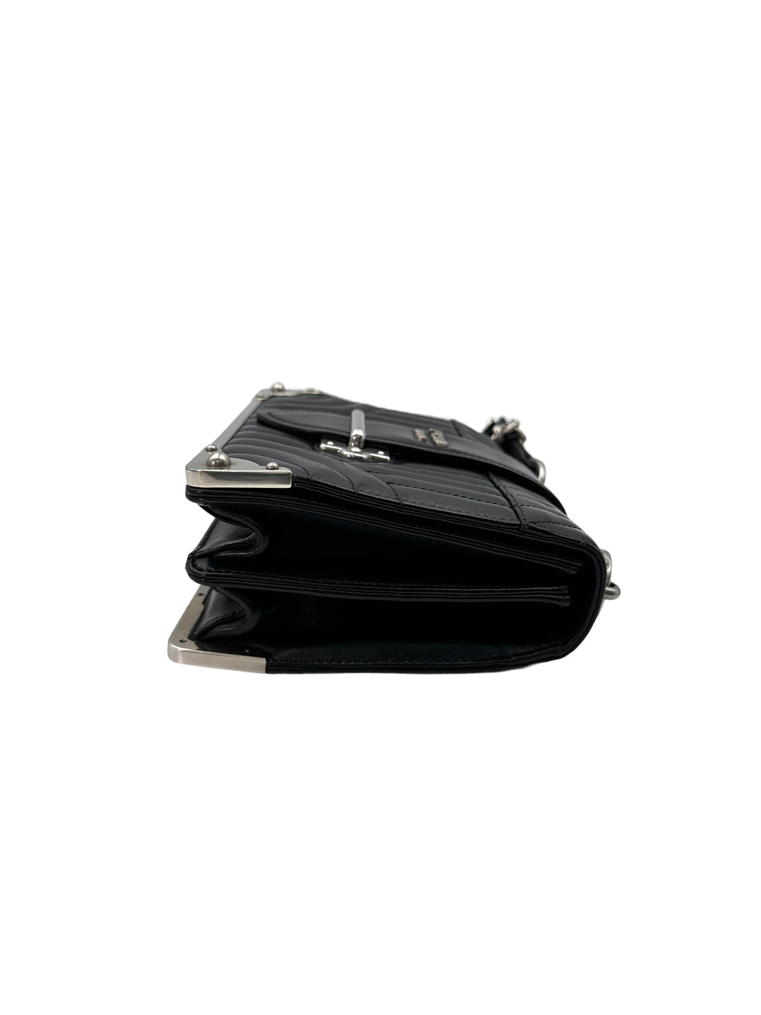 Prada Cahier Diagramme Black Quilted Leather Shoulder Bag PR315
