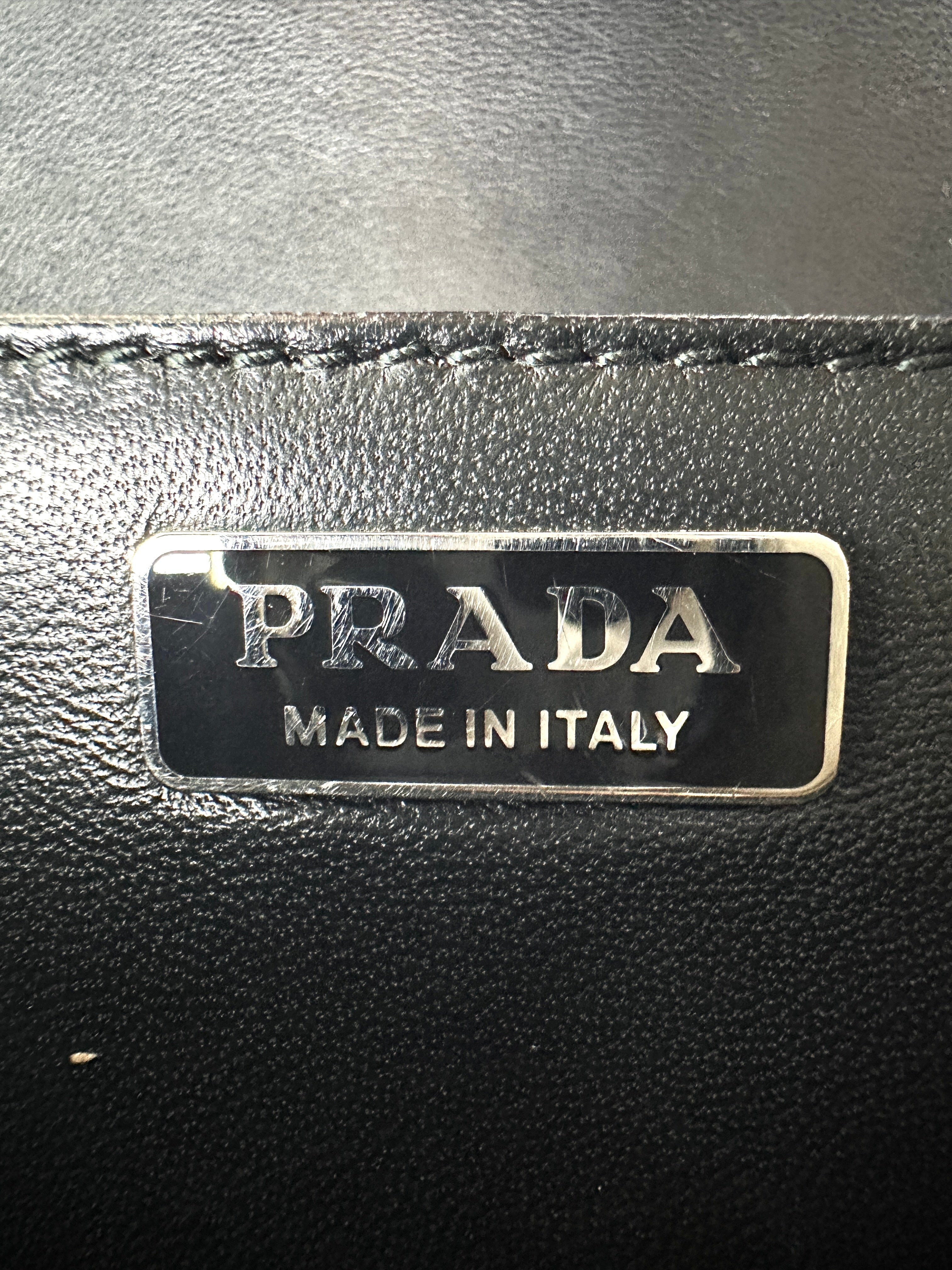 Prada Cahier Diagramme Black Quilted Leather Shoulder Bag PR315