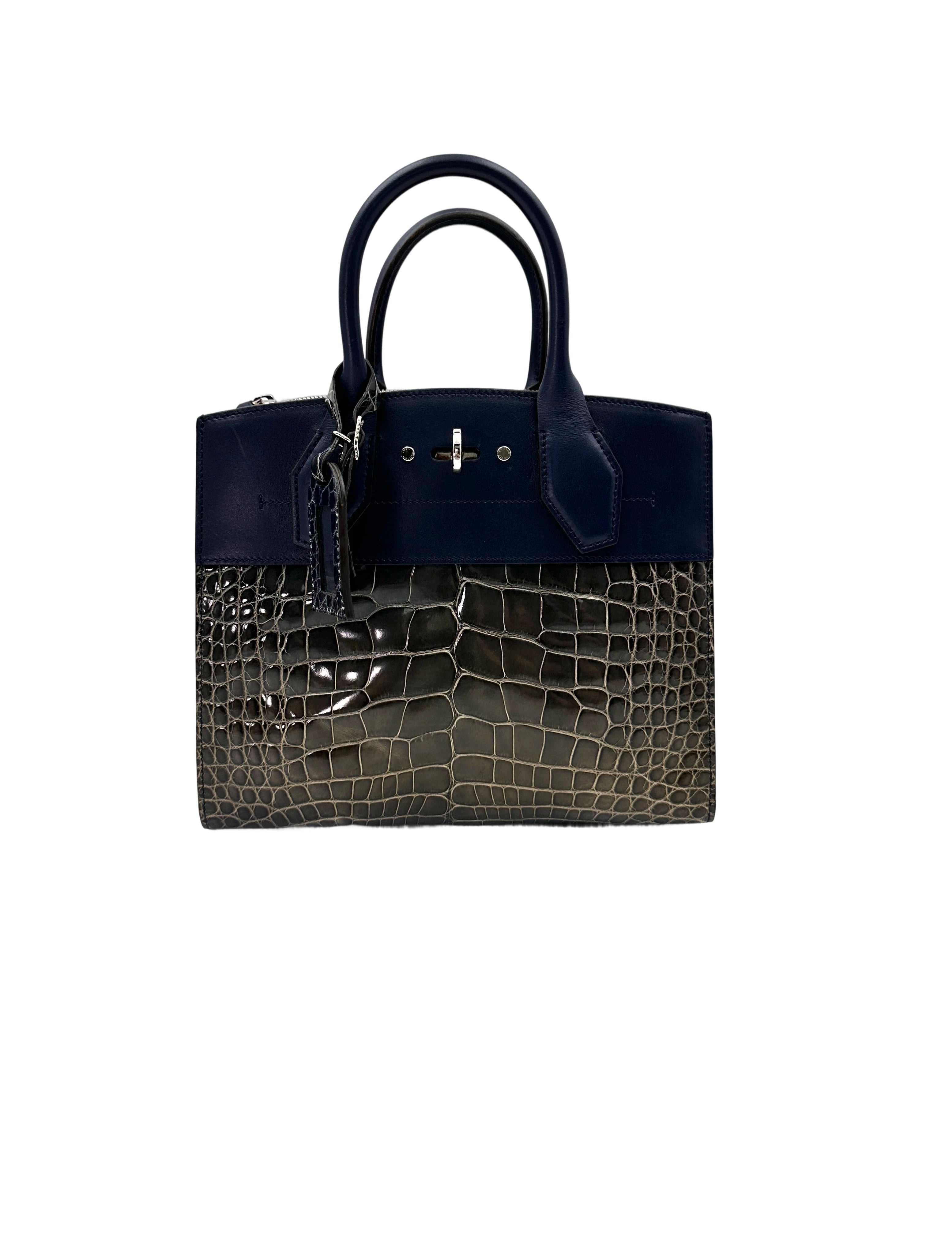 Louis Vuitton City Steamer Alligator Crocodile Leather Handle Bag LV2686