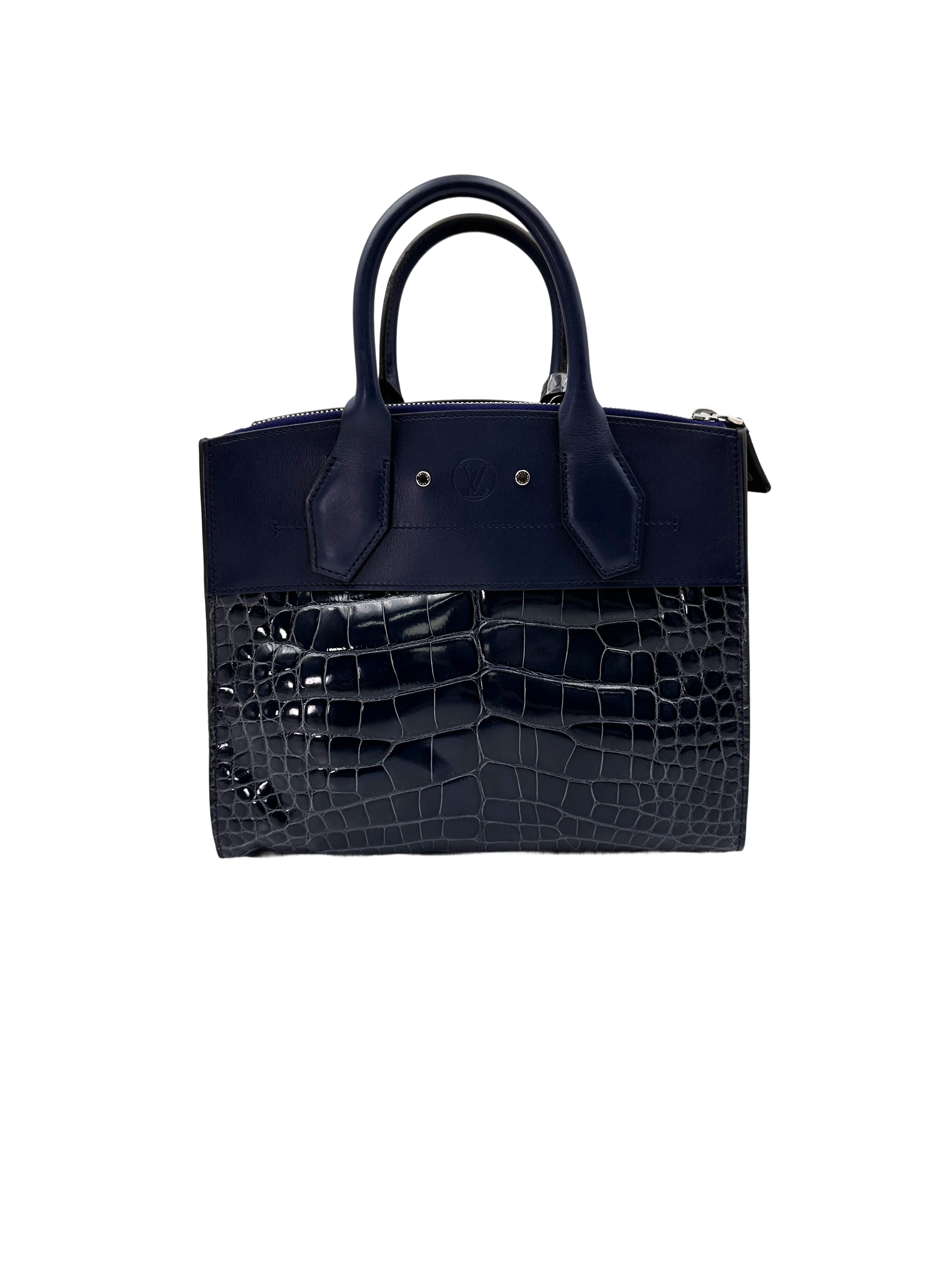 Louis Vuitton City Steamer Alligator Crocodile Leather Handle Bag LV2686