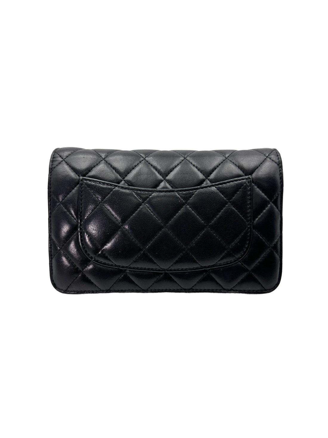 Chanel Black Quilted Lambskin Wallet On Chain With Silver Buckle(27***20) CC1929
