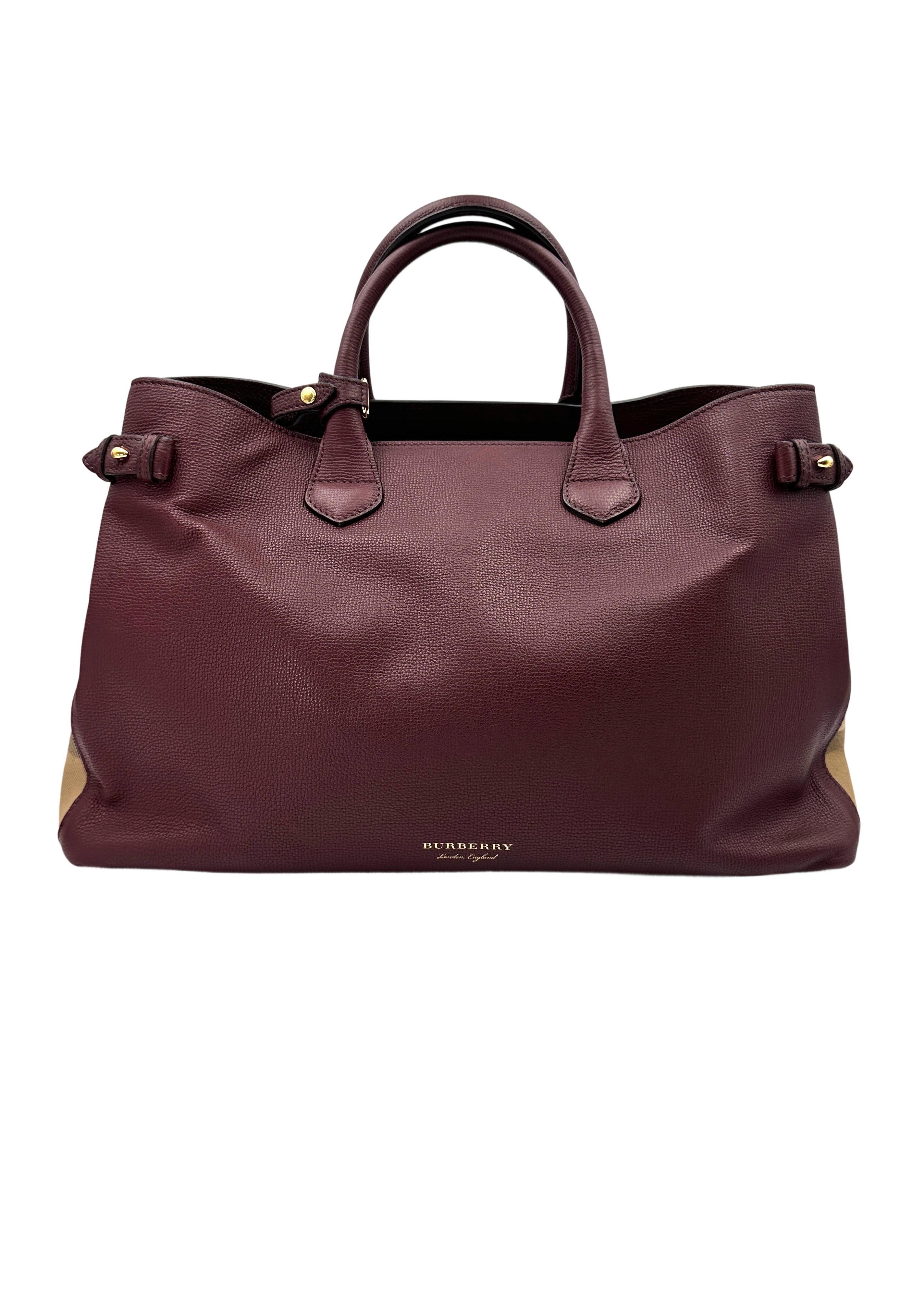 Burberry The Banner Dark Red Leather Handle Bag BR50