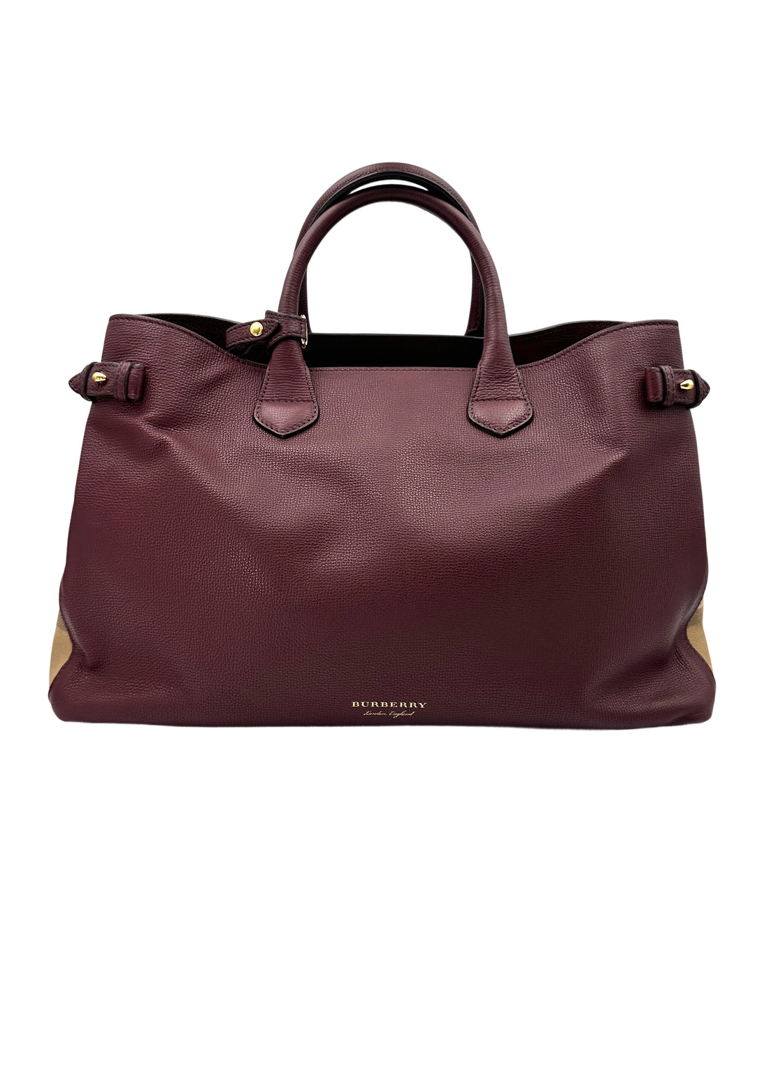 Burberry The Banner Dark Red Leather Handle Bag BR50