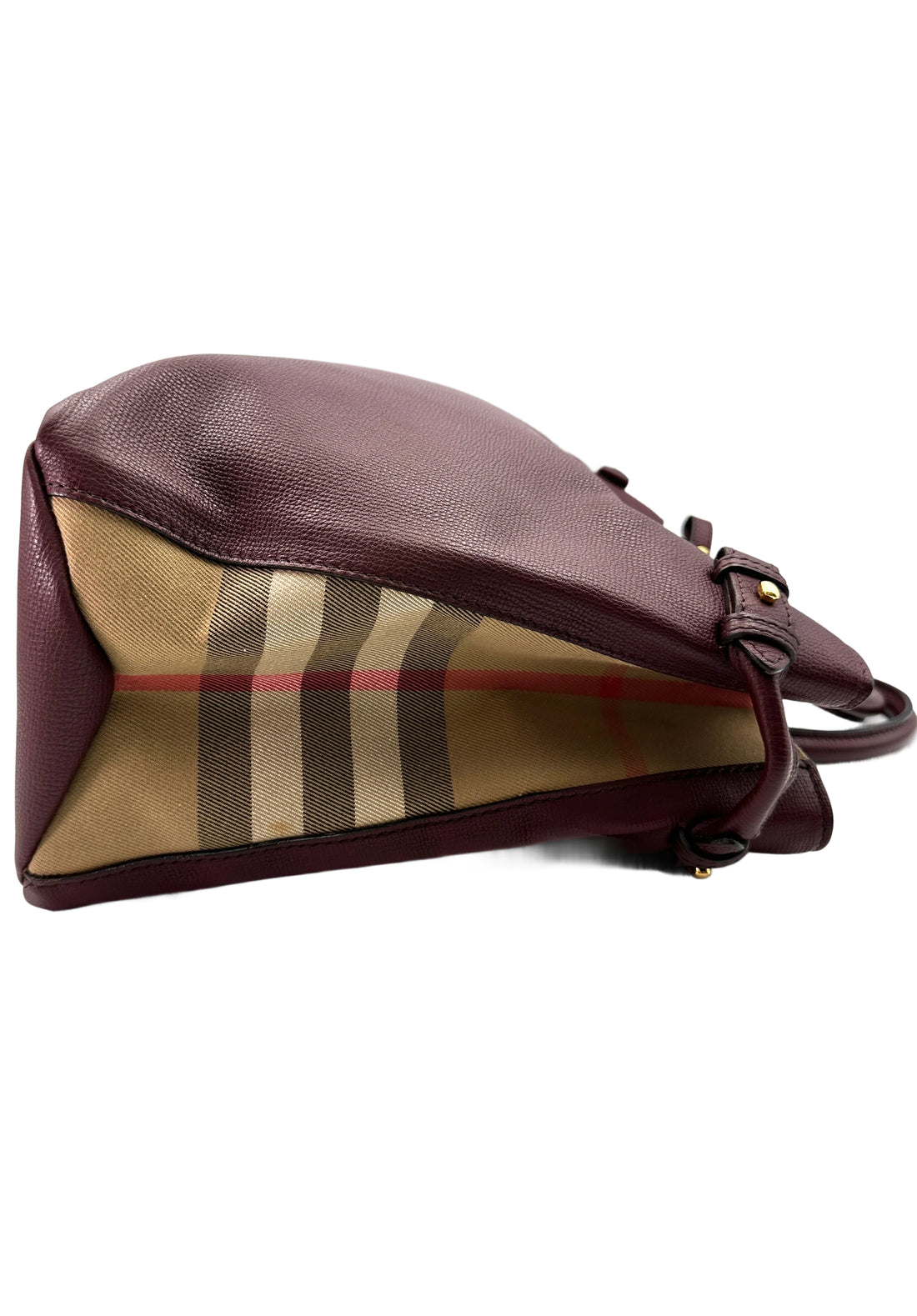 Burberry The Banner Dark Red Leather Handle Bag BR50