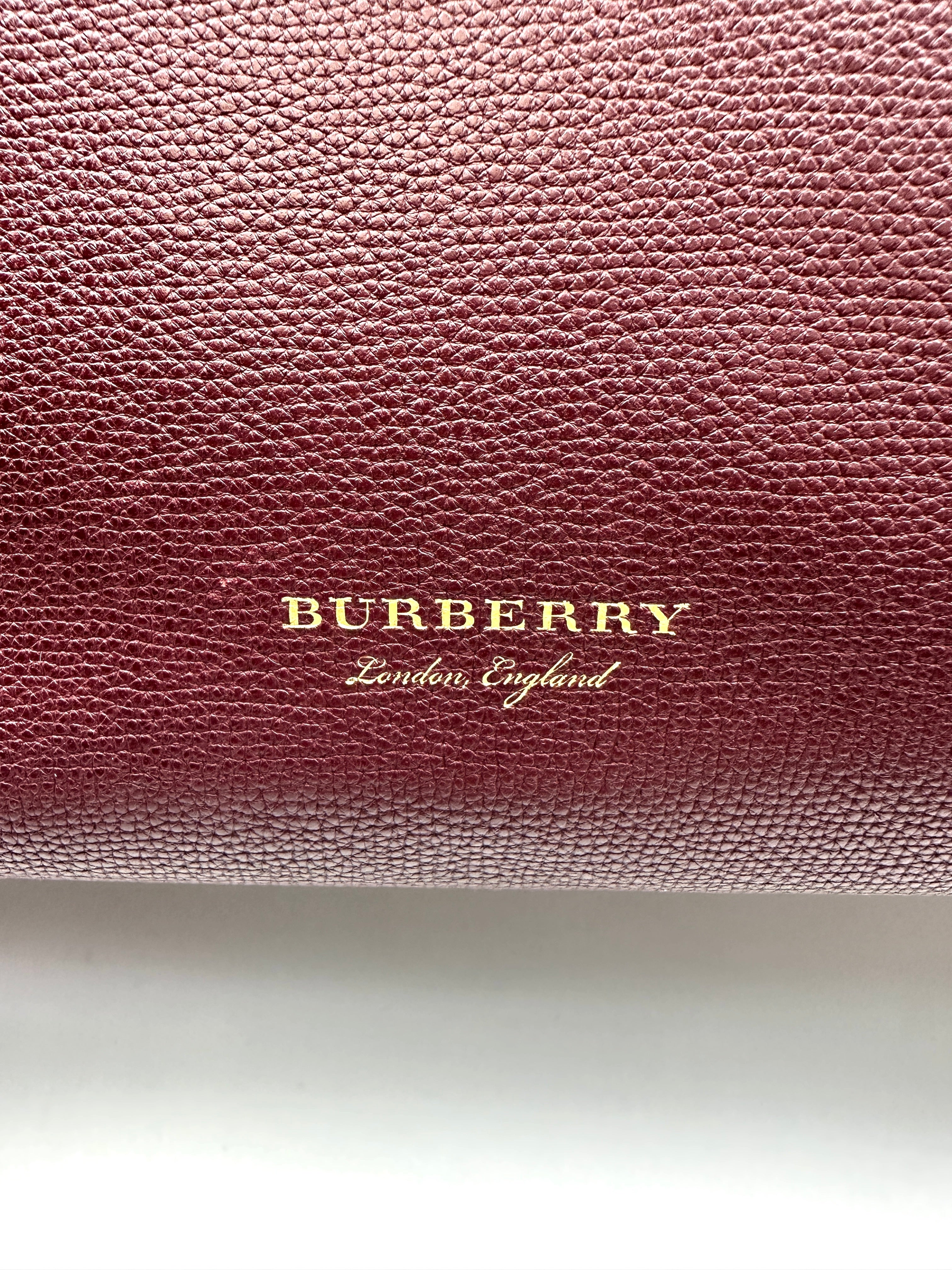 Burberry The Banner Dark Red Leather Handle Bag BR50