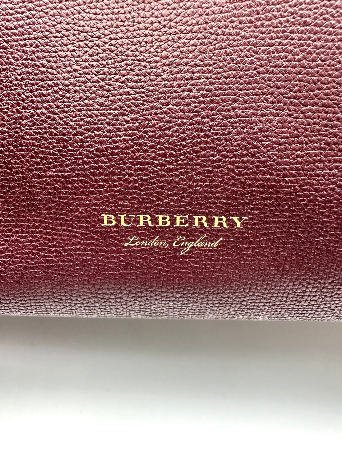 Burberry The Banner Dark Red Leather Handle Bag BR50