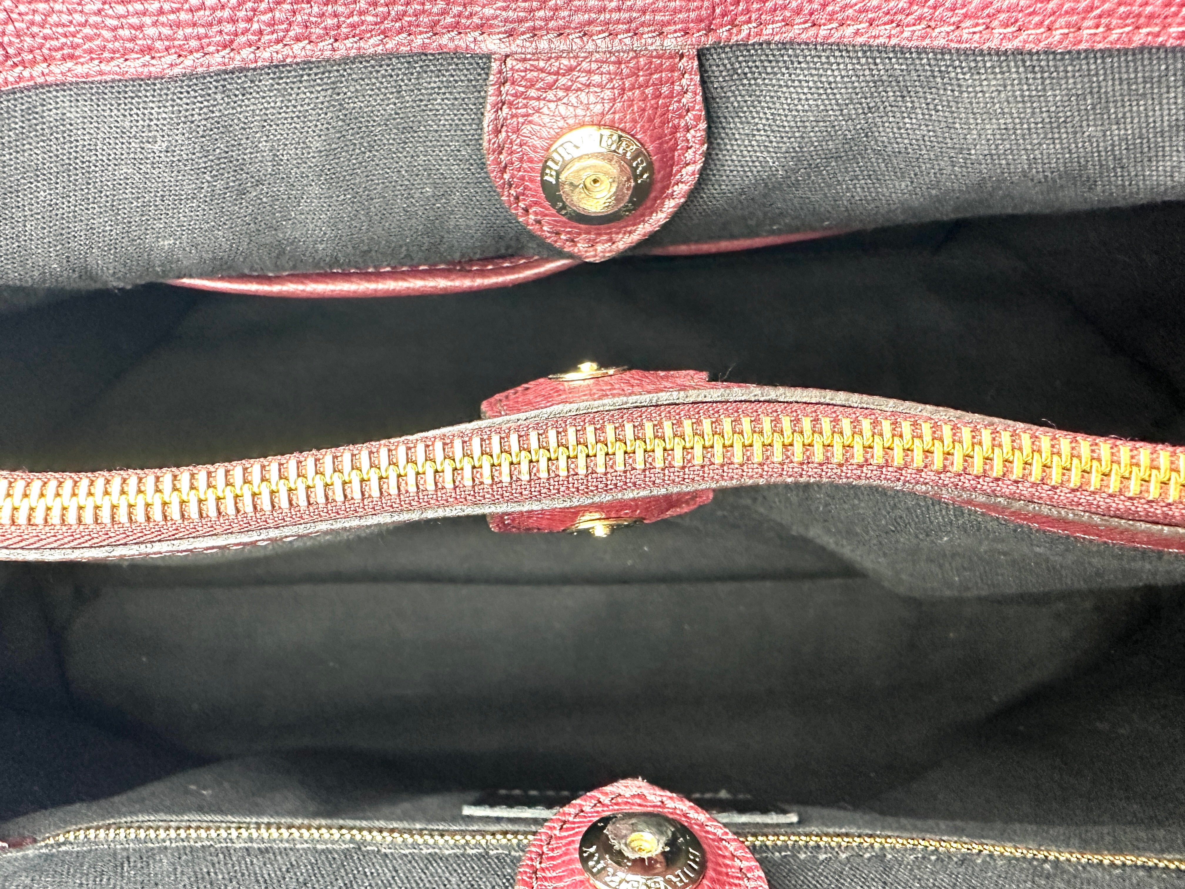 Burberry The Banner Dark Red Leather Handle Bag BR50