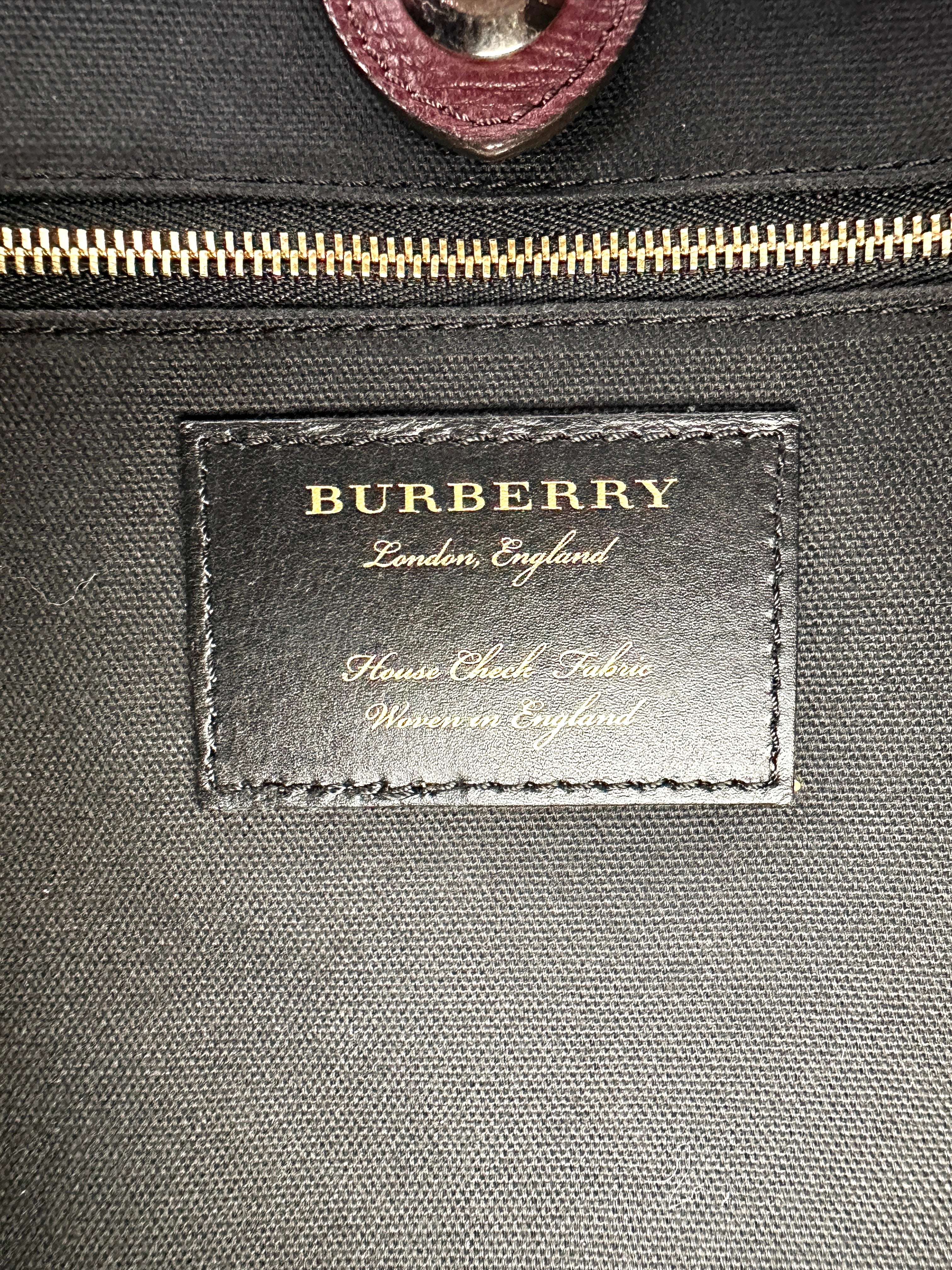 Burberry The Banner Dark Red Leather Handle Bag BR50