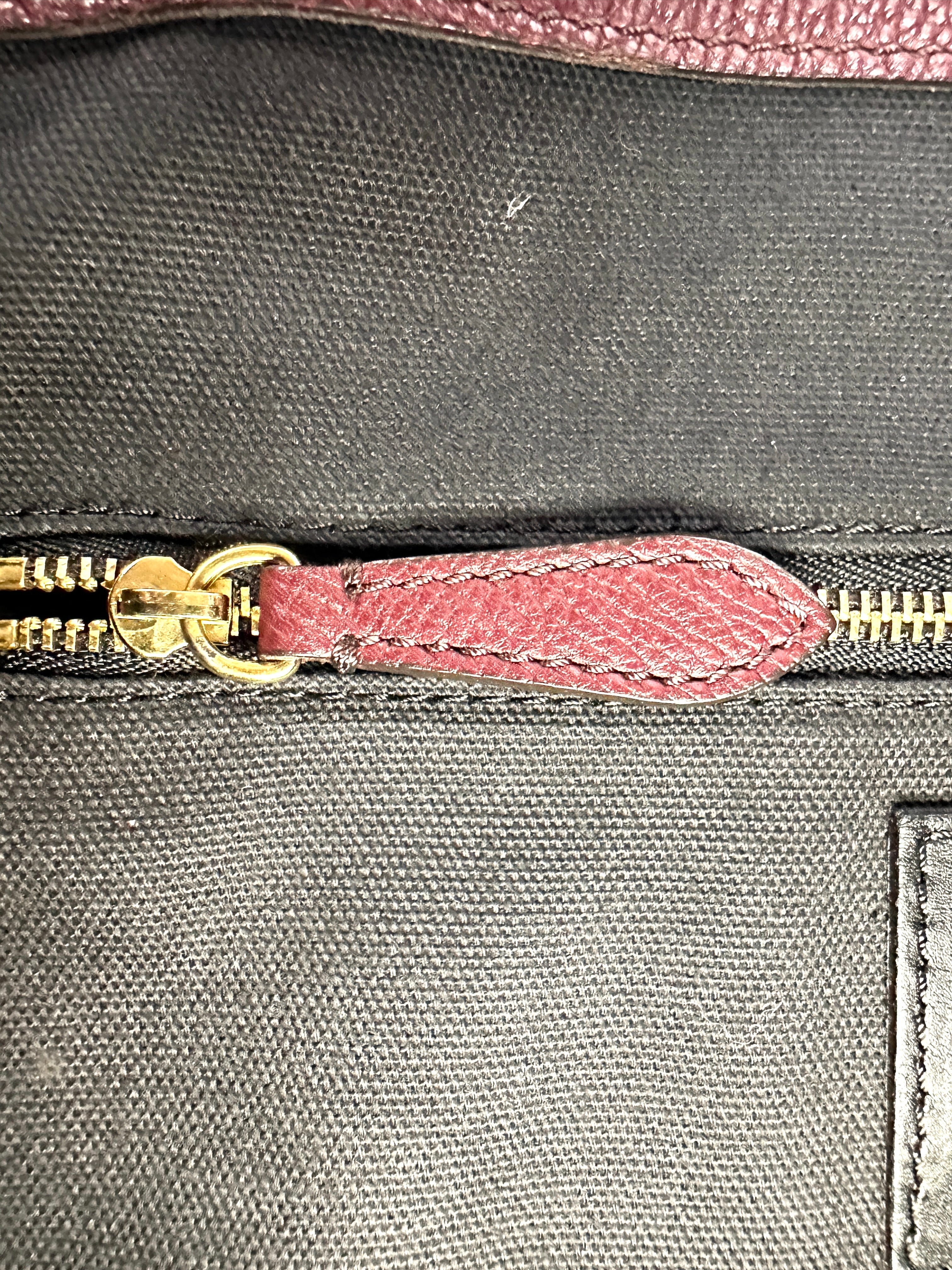 Burberry The Banner Dark Red Leather Handle Bag BR50