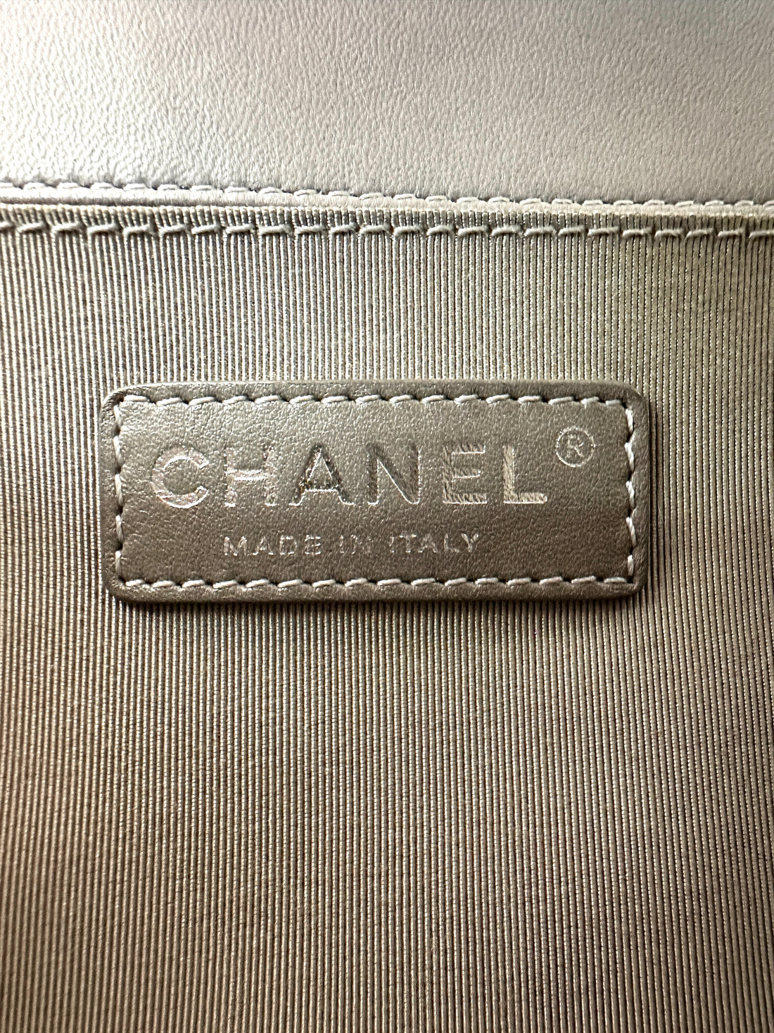 Chanel LeBoy Grey Quilted Leather Medium Size Flap Bag With Silver Buckle(18***23) CC1922