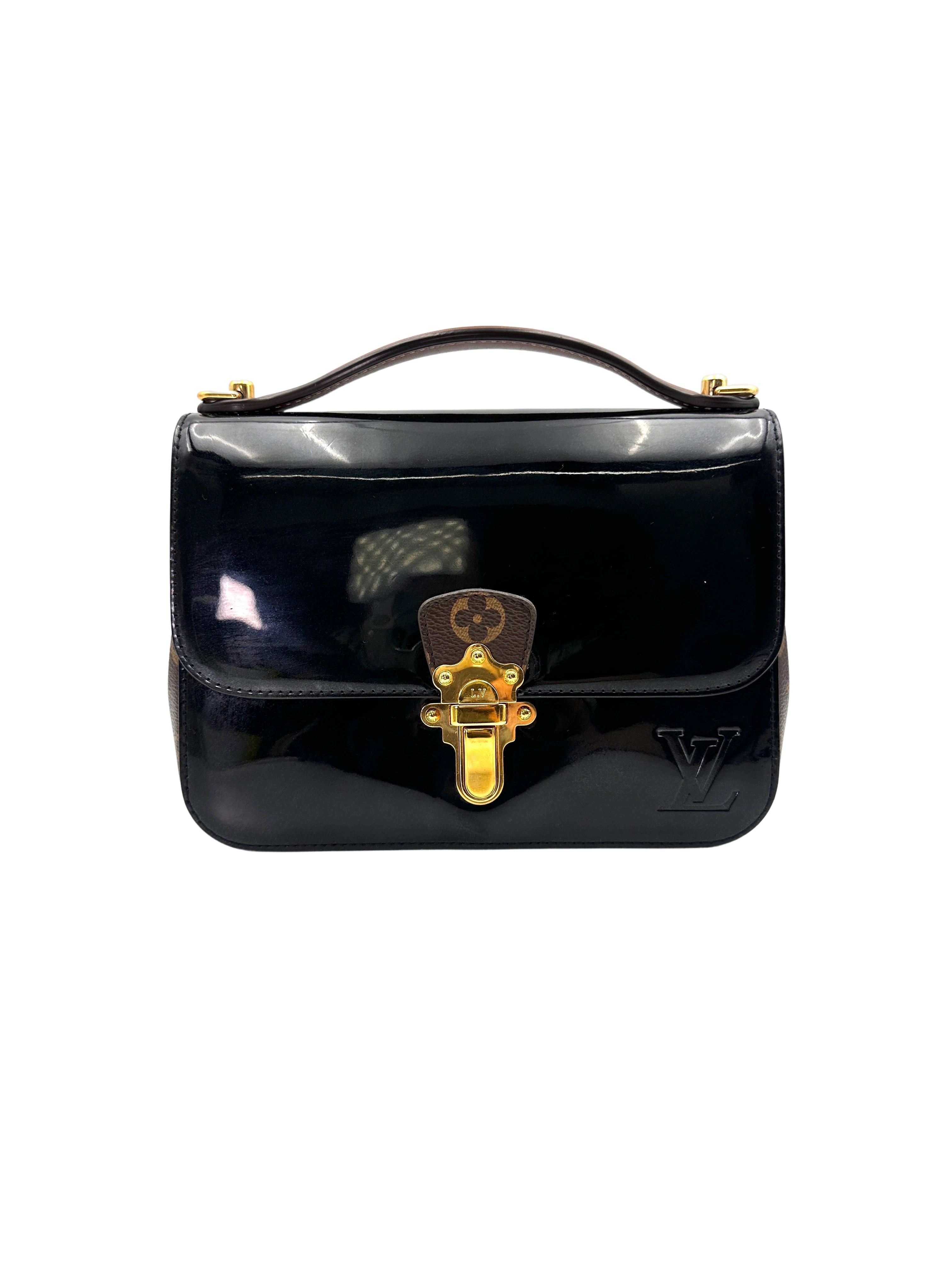 Louis Vuitton Cherrywood Black Monogram Vernis Handle Bag LV2688