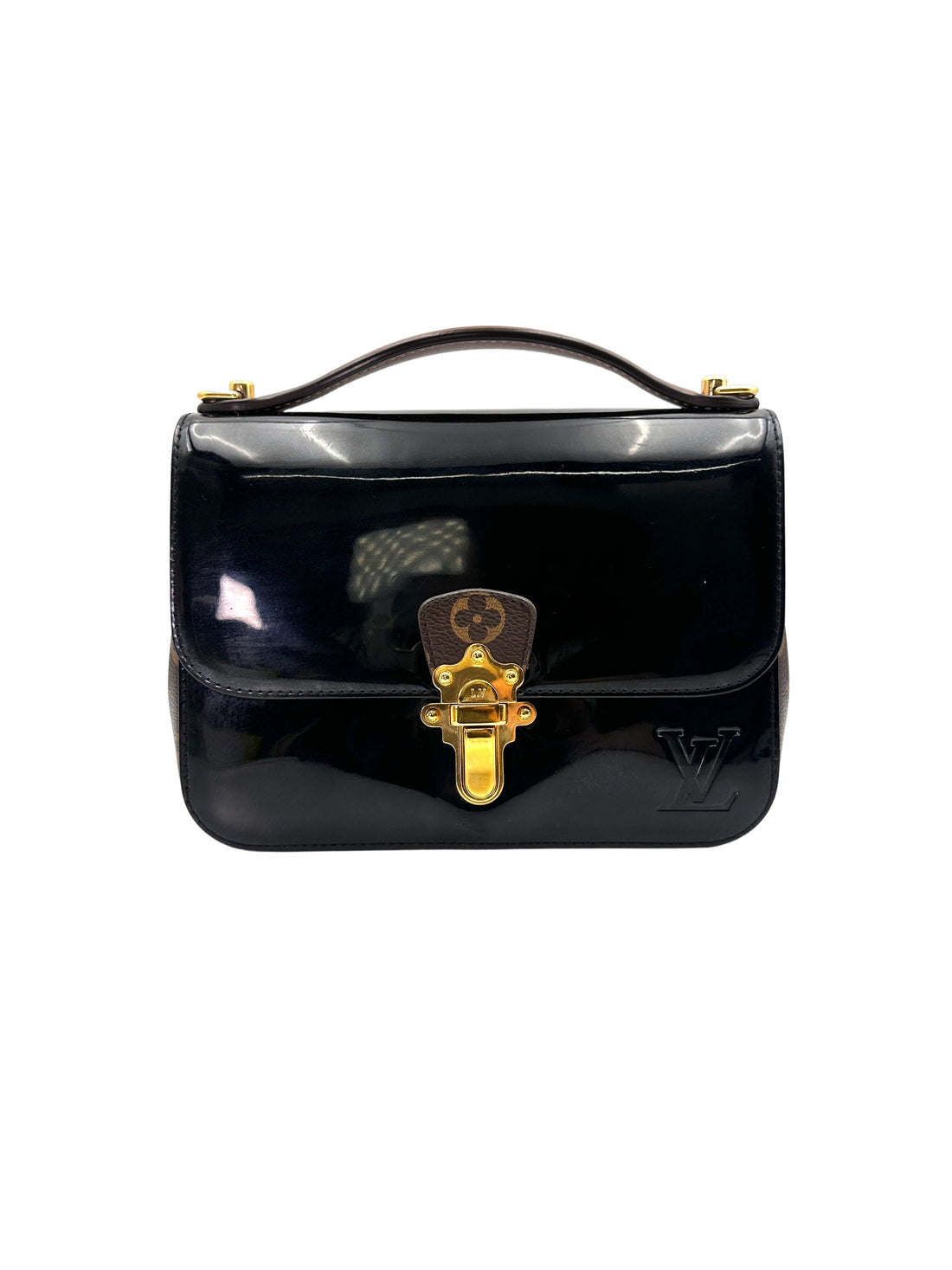 Louis Vuitton Cherrywood Black Monogram Vernis Handle Bag LV2688