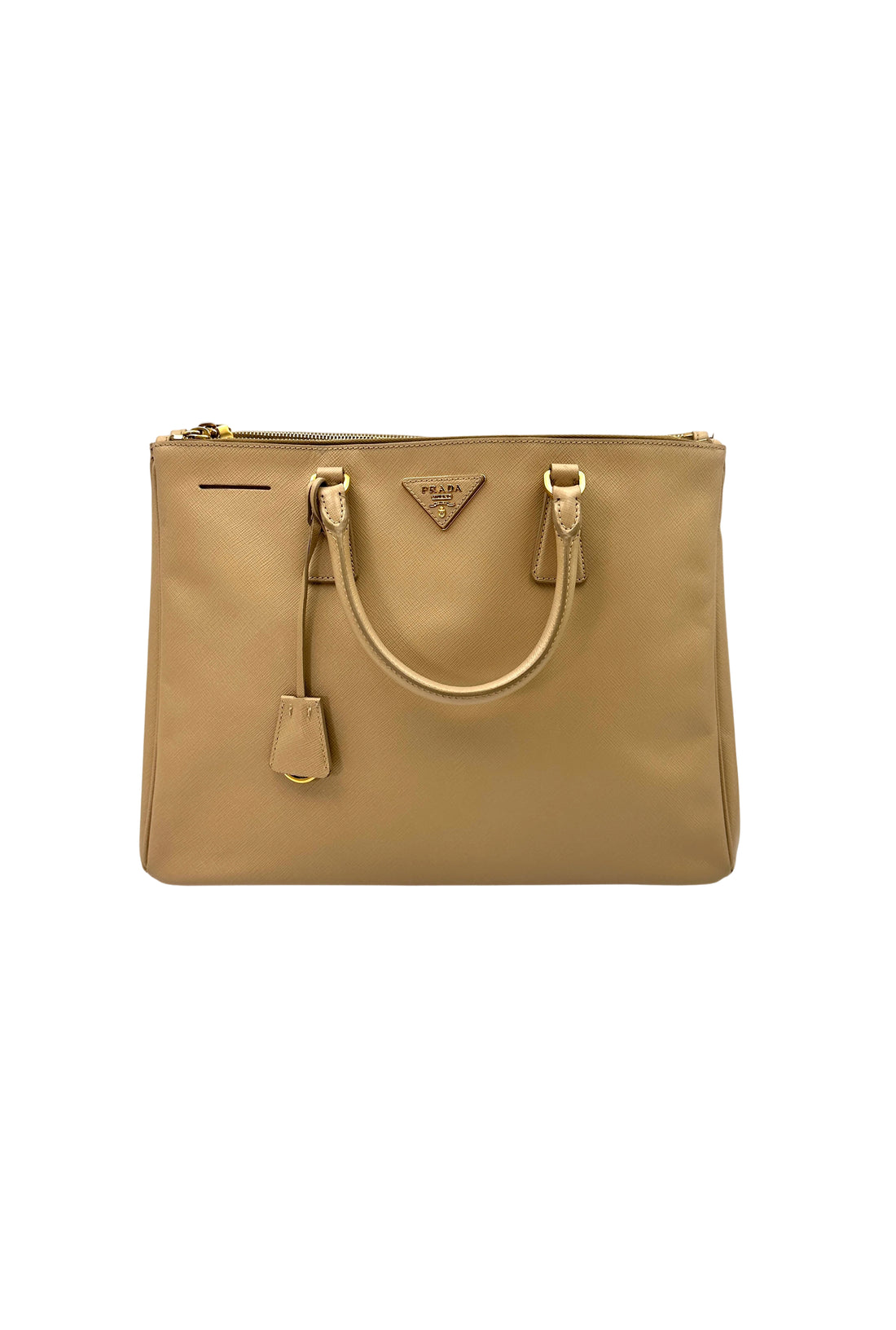 Prada Galleria Beige Saffiano Leather Handle Bag PR319