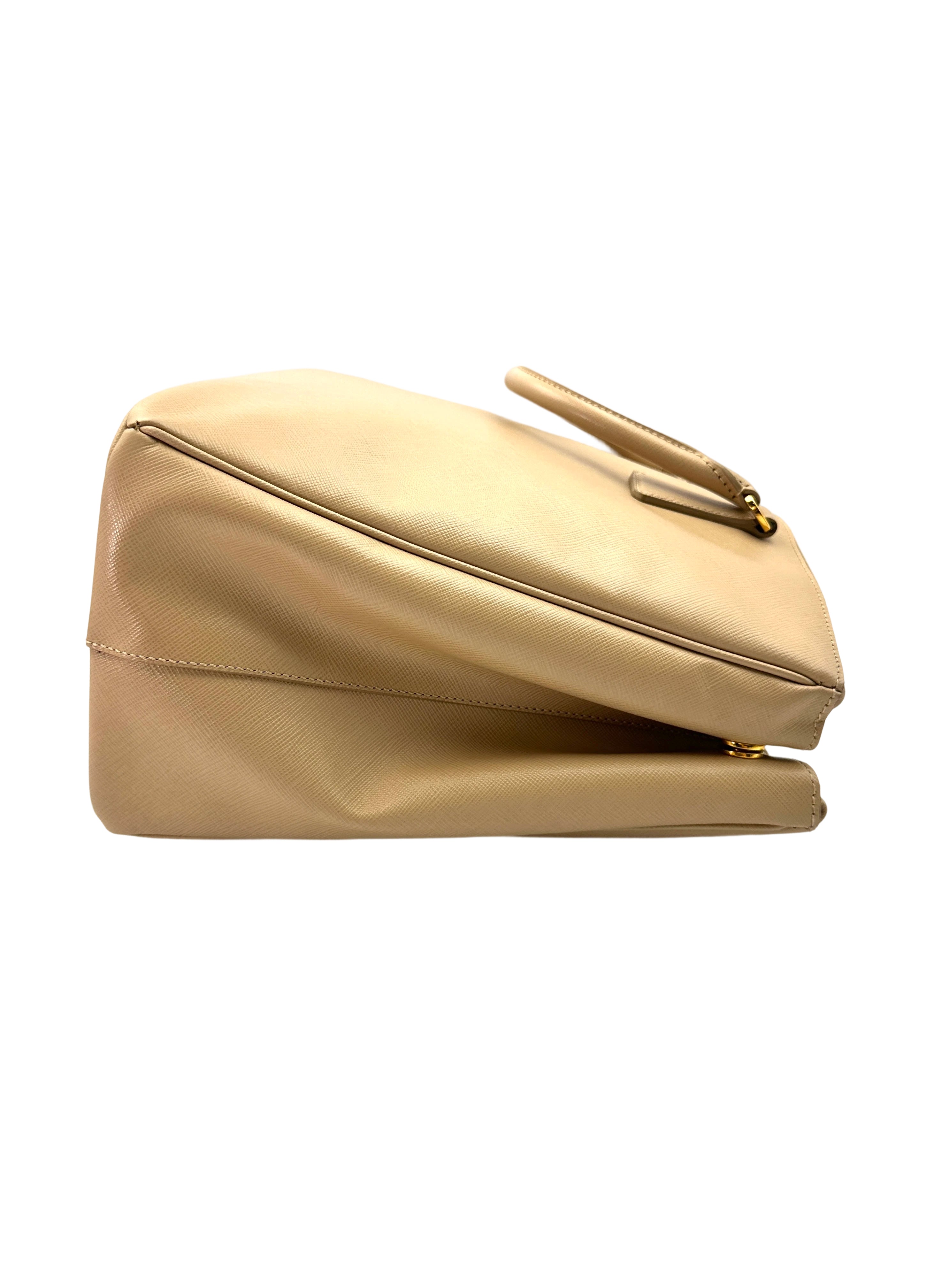 Prada Galleria Beige Saffiano Leather Handle Bag PR319
