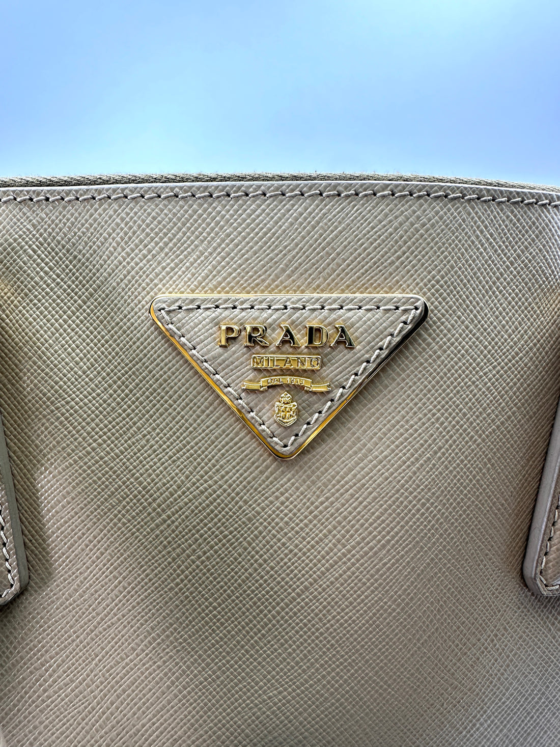 Prada Galleria Beige Saffiano Leather Handle Bag PR319