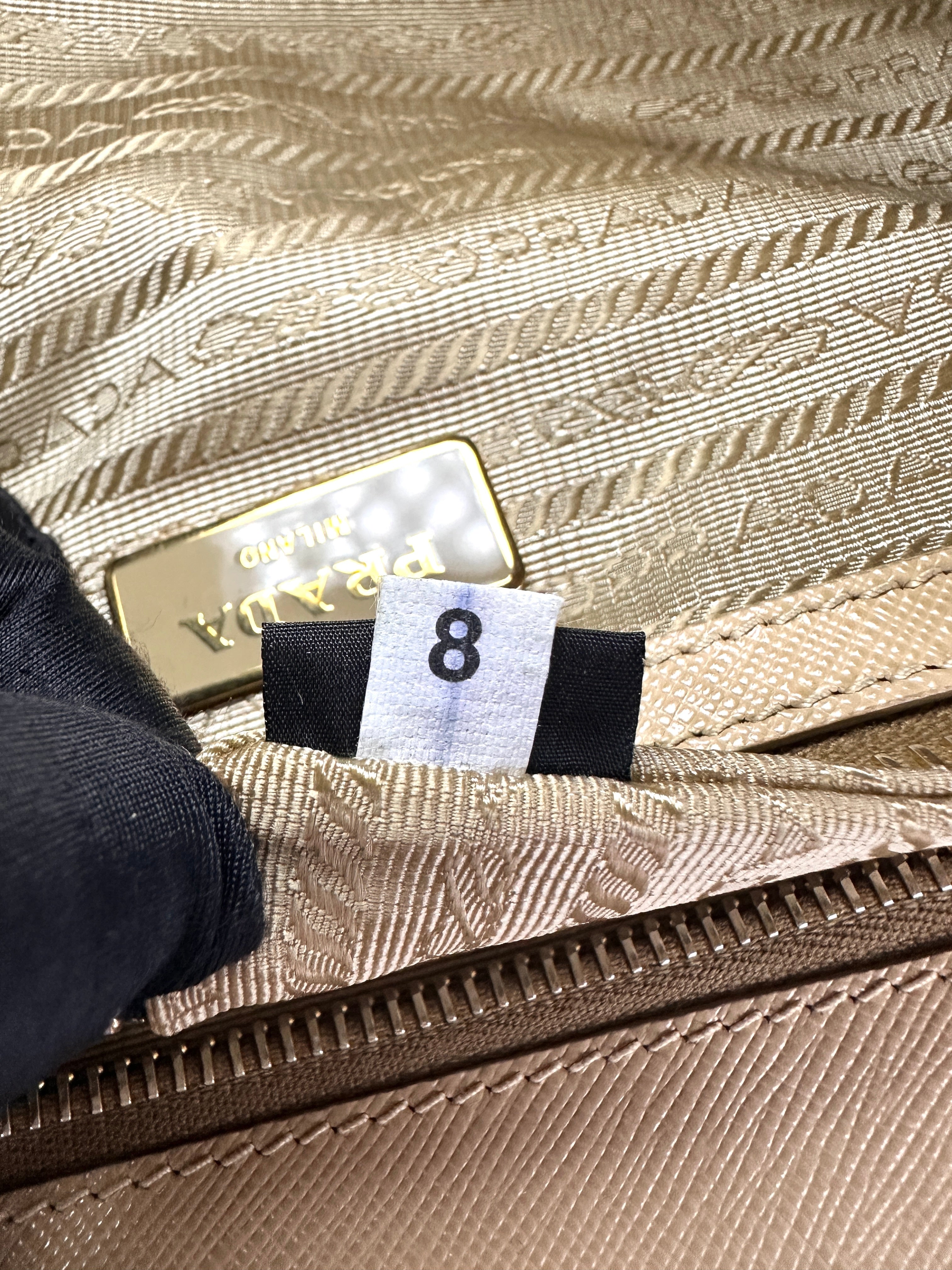 Prada Galleria Beige Saffiano Leather Handle Bag PR319