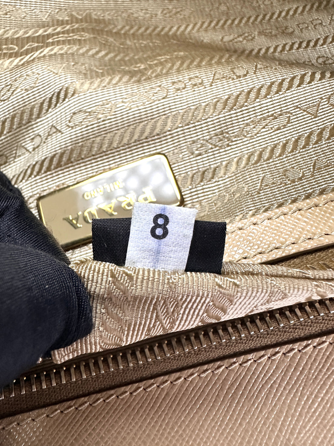 Prada Galleria Beige Saffiano Leather Handle Bag PR319
