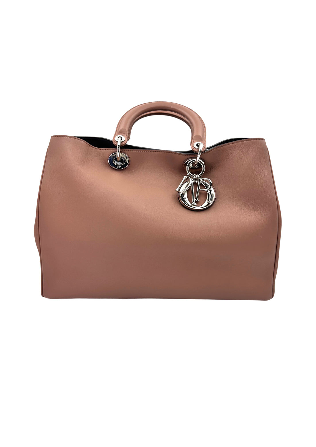 Christian Dior Diorissimo Dark Pink Leather Large Size Top Handle Bag DR724