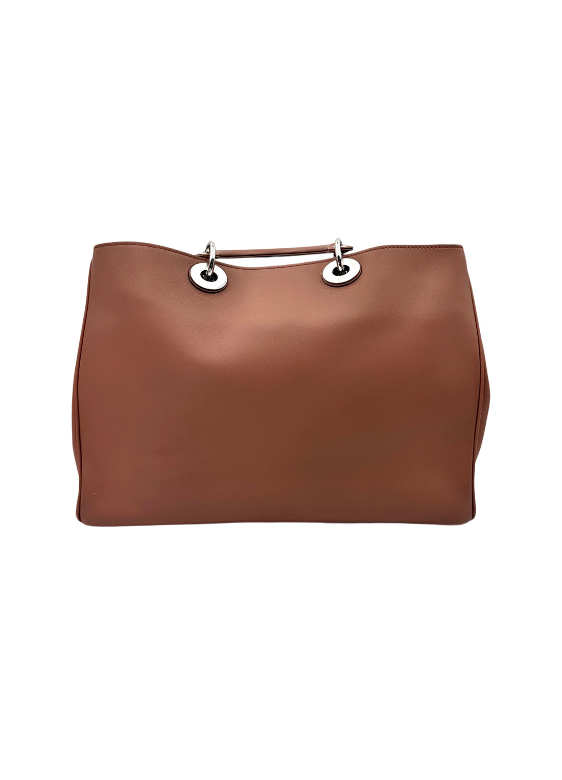Christian Dior Diorissimo Dark Pink Leather Large Size Top Handle Bag DR724