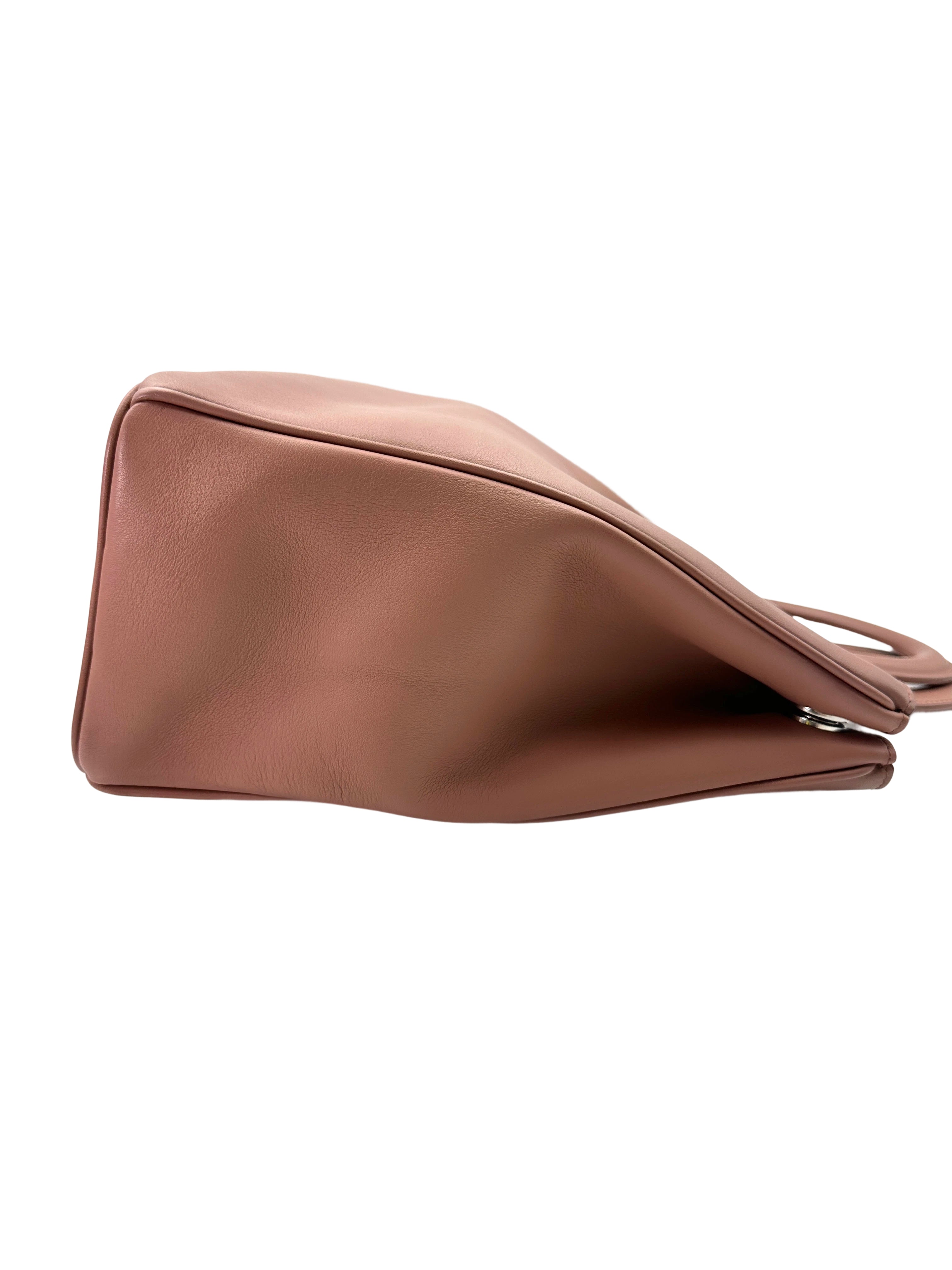 Christian Dior Diorissimo Dark Pink Leather Large Size Top Handle Bag DR724