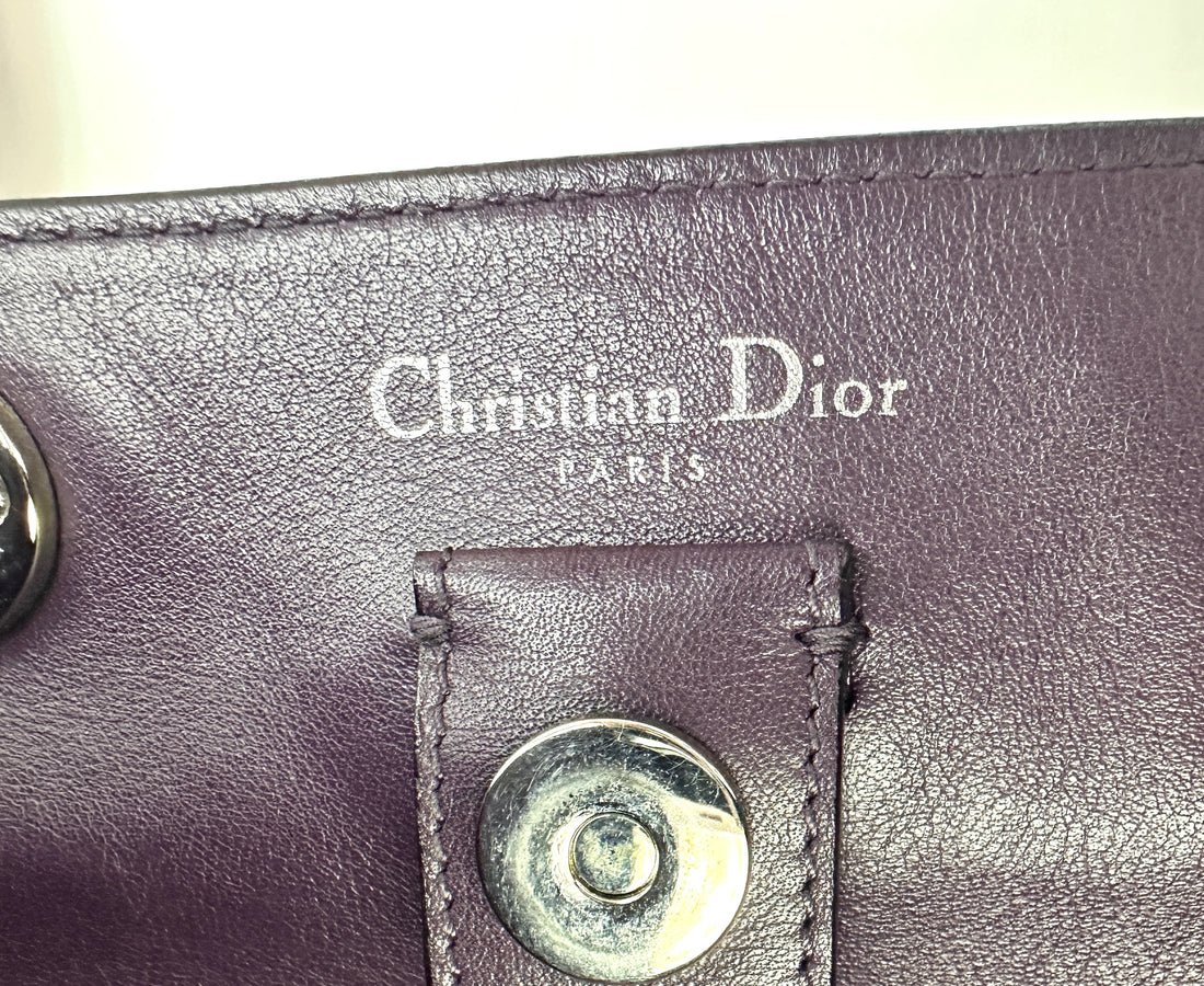 Christian Dior Diorissimo Dark Pink Leather Large Size Top Handle Bag DR724