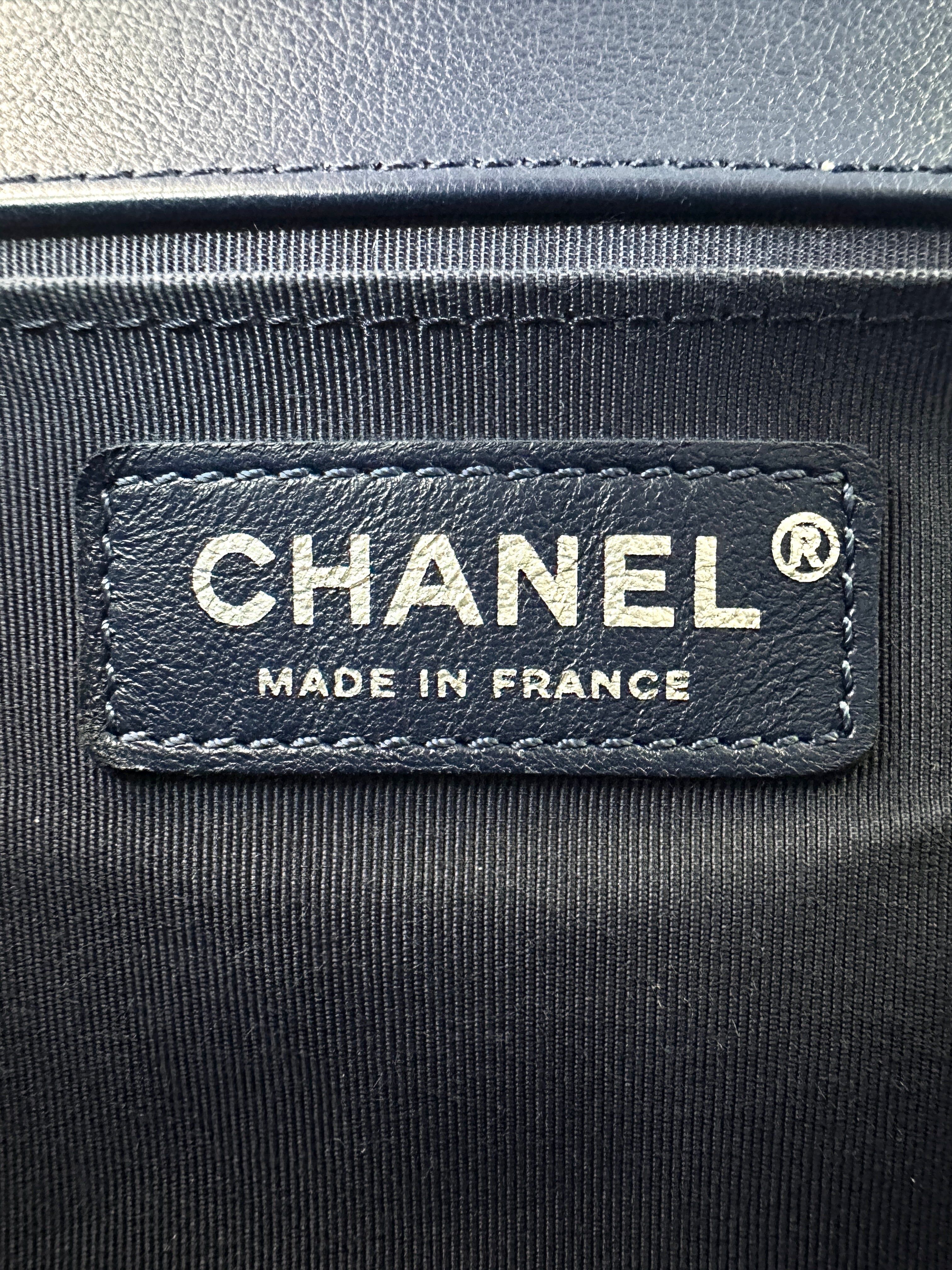 Chanel LeBoy Blue Quilted Leather Flap Bag With Silver Buckle(23***11) CC1928