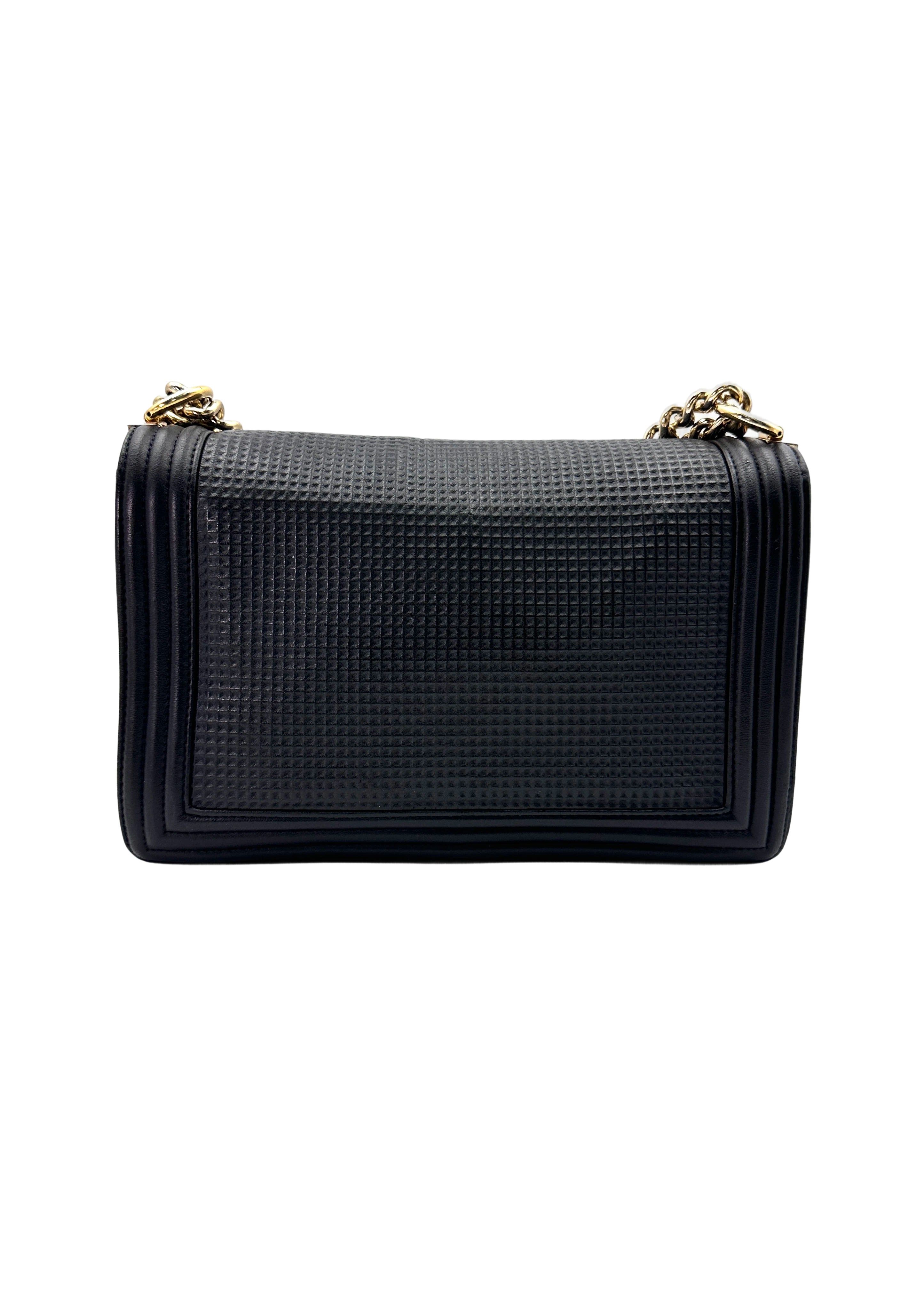 Chanel LeBoy Navy Cube Embossed Flap Bag(18***00) CC1926