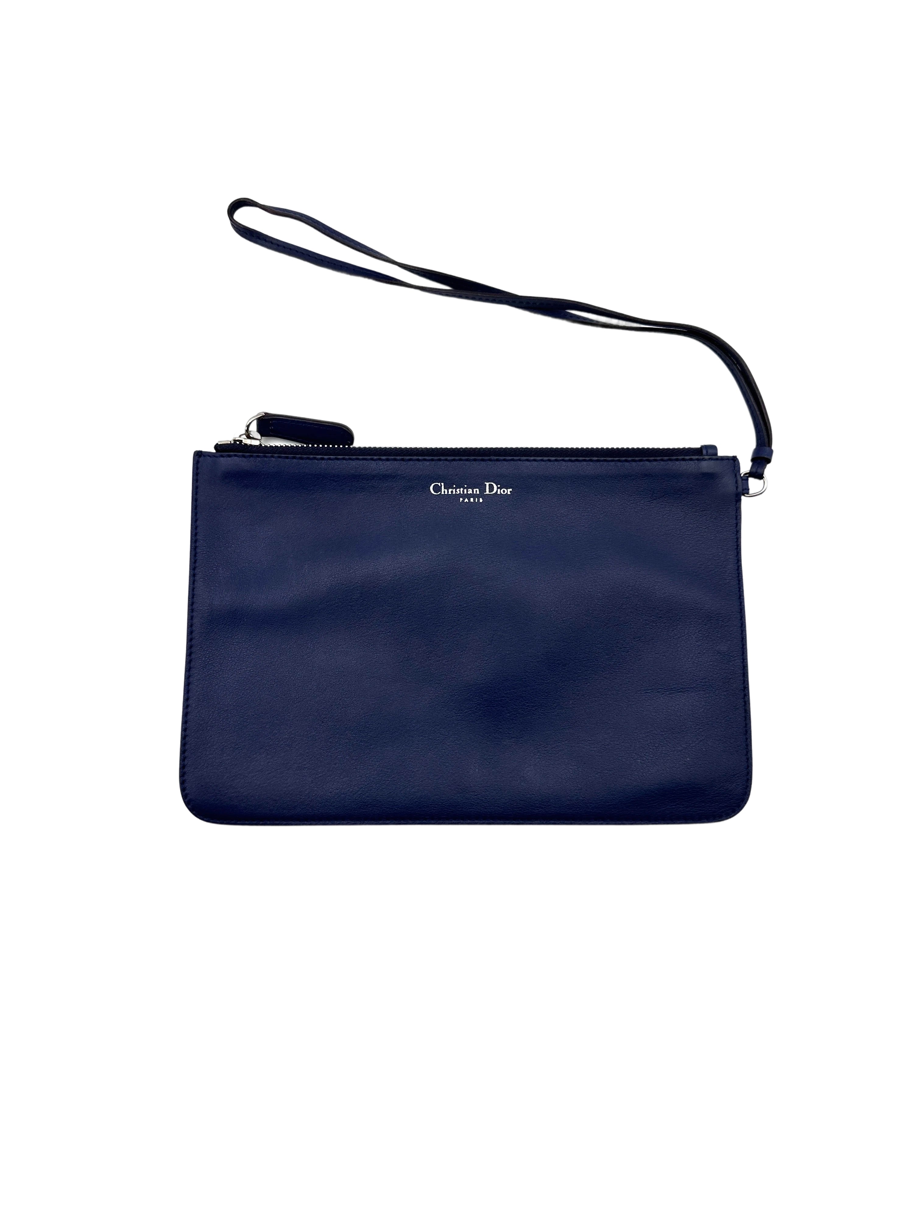Christian Dior Diorissimo Blue Leather Top Handle Bag DR725