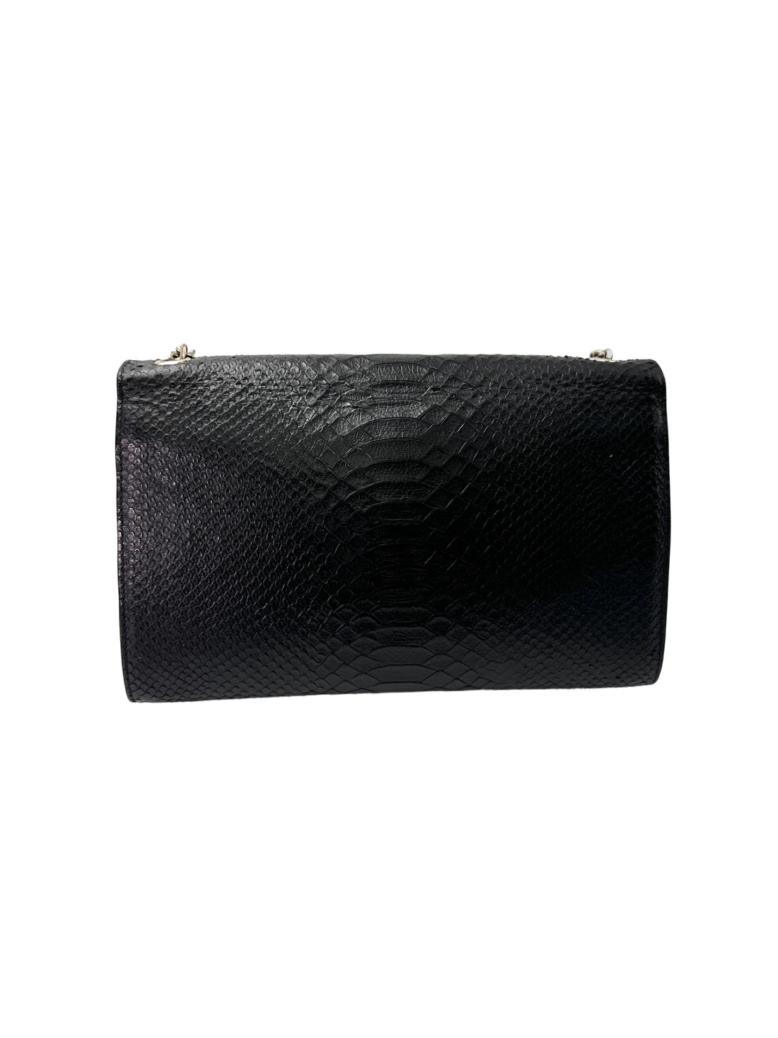 Saint Laurent Kate Tassel Black Python Embossed Leather Shoulder Bag SL200