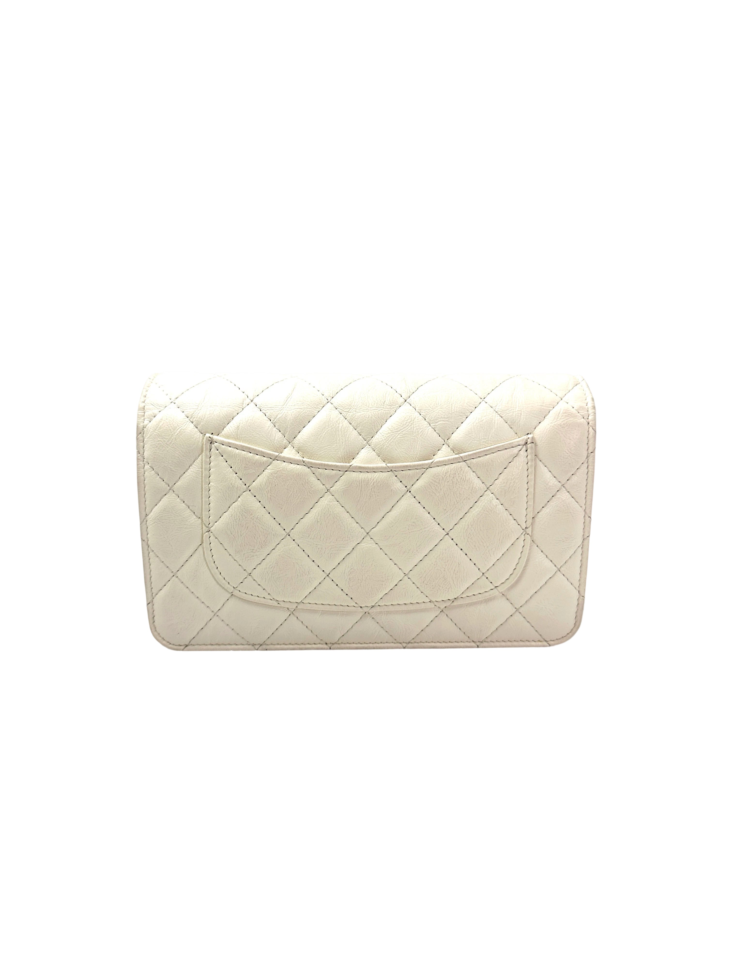 Chanel 2.55 Reissue White Quilted Calfskin Wallet On Chain(J8***16) CC1931