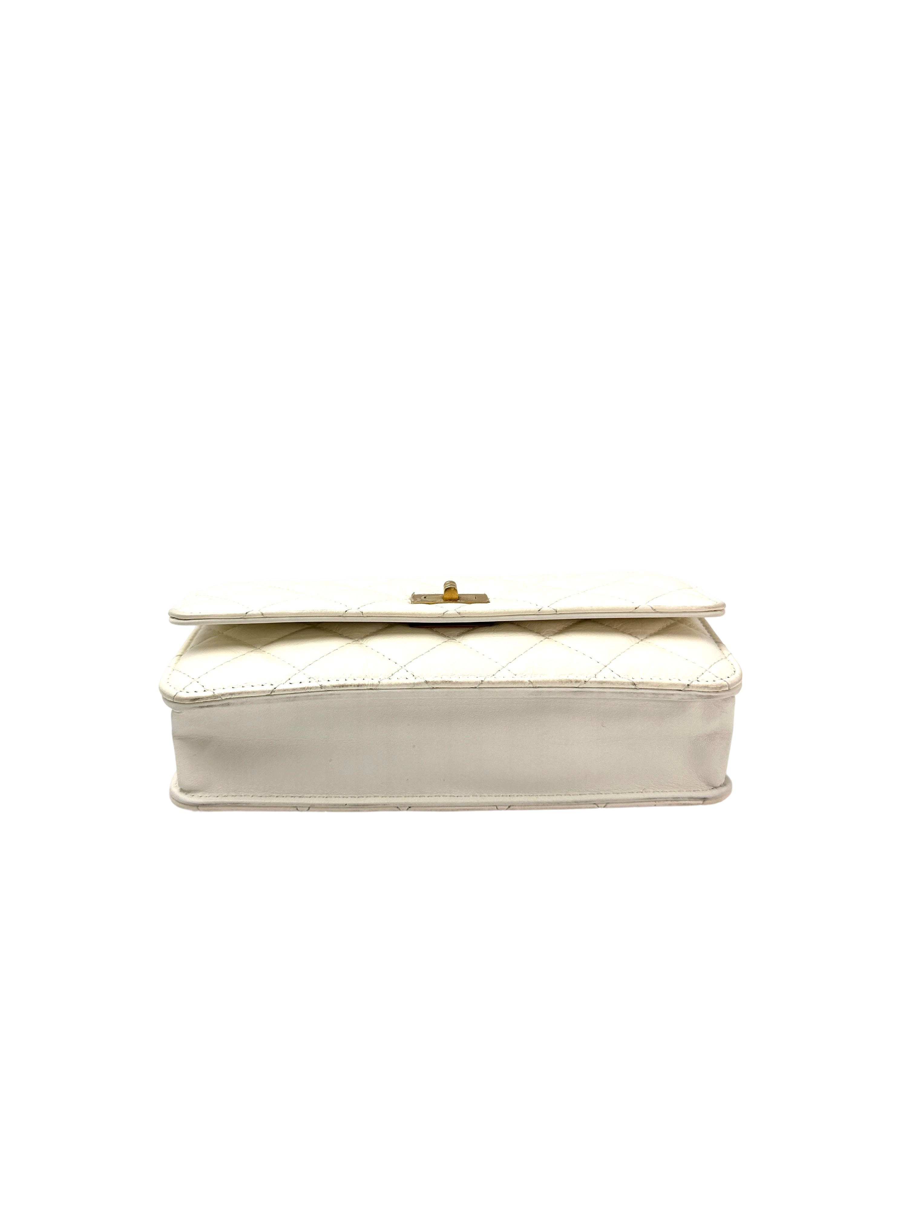 Chanel 2.55 Reissue White Quilted Calfskin Wallet On Chain(J8***16) CC1931