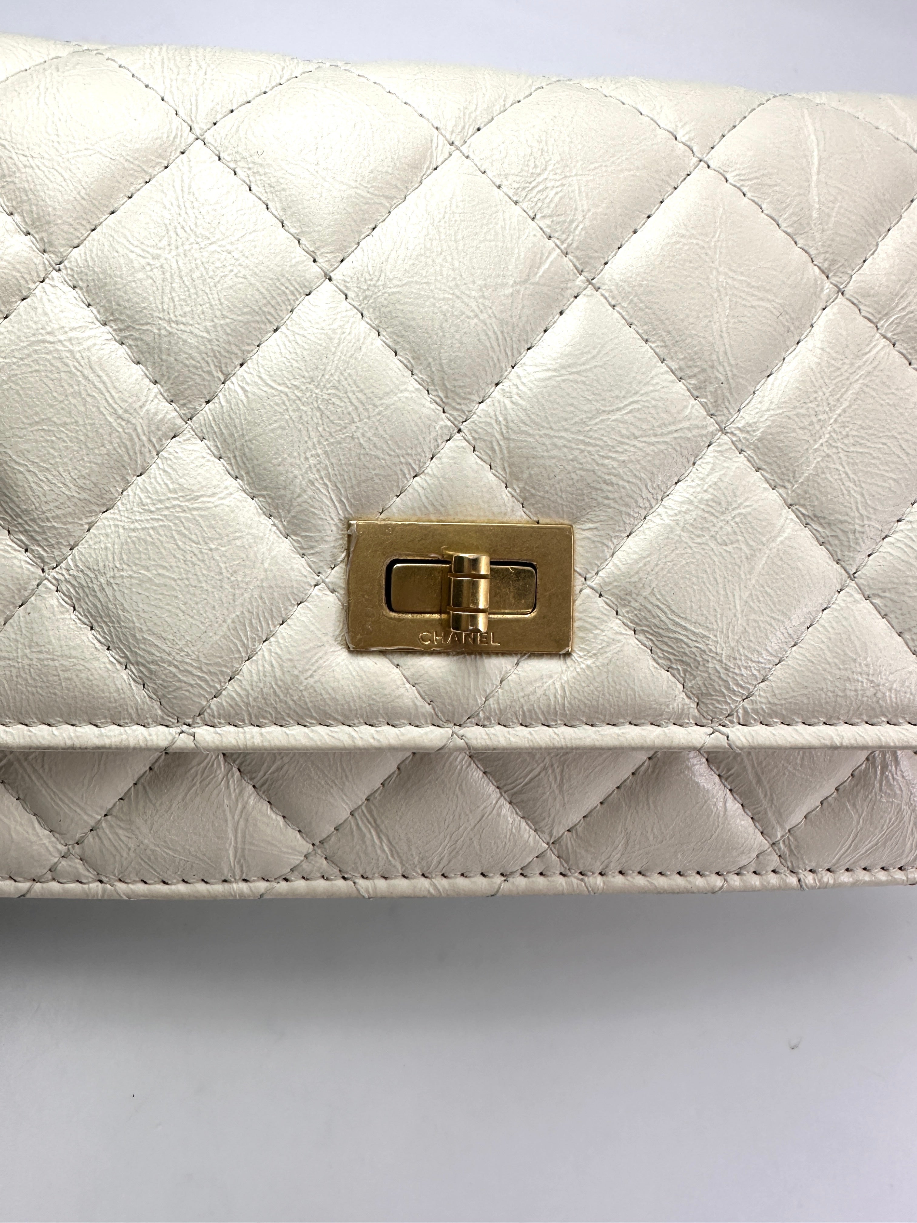 Chanel 2.55 Reissue White Quilted Calfskin Wallet On Chain(J8***16) CC1931