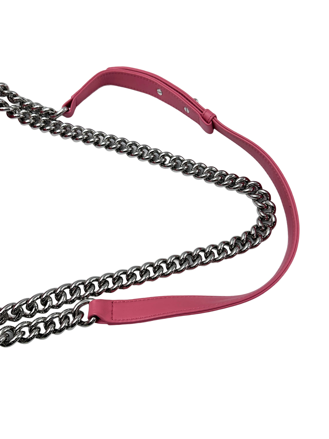 Chanel LeBoy Pink Chevron Quilted Leather Medium Size Flap Bag With Silver Buckle(22***50) CC1932