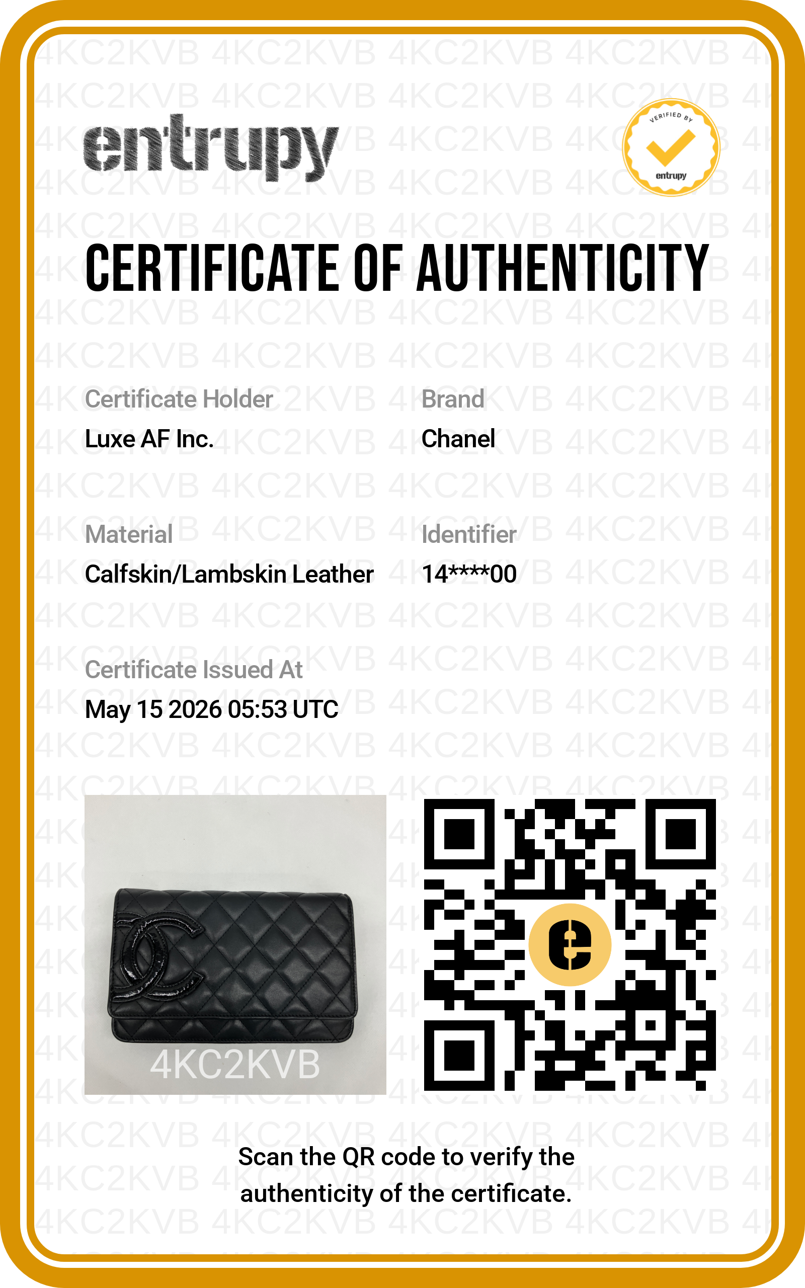 Chanel Cambon Black Quilted Leather Wallet On Chain(14***00) CC1987