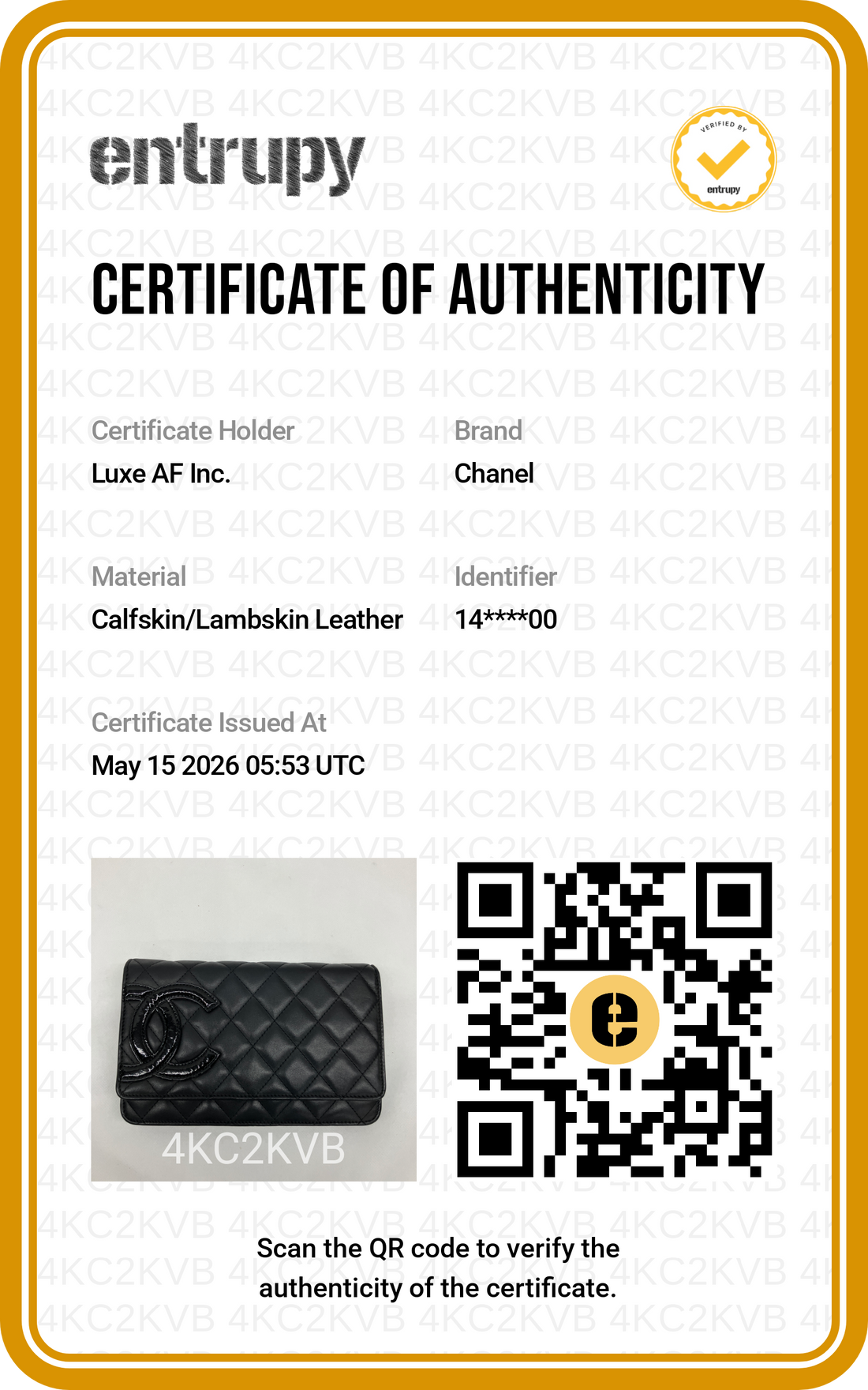Chanel Cambon Black Quilted Leather Wallet On Chain(14***00) CC1987
