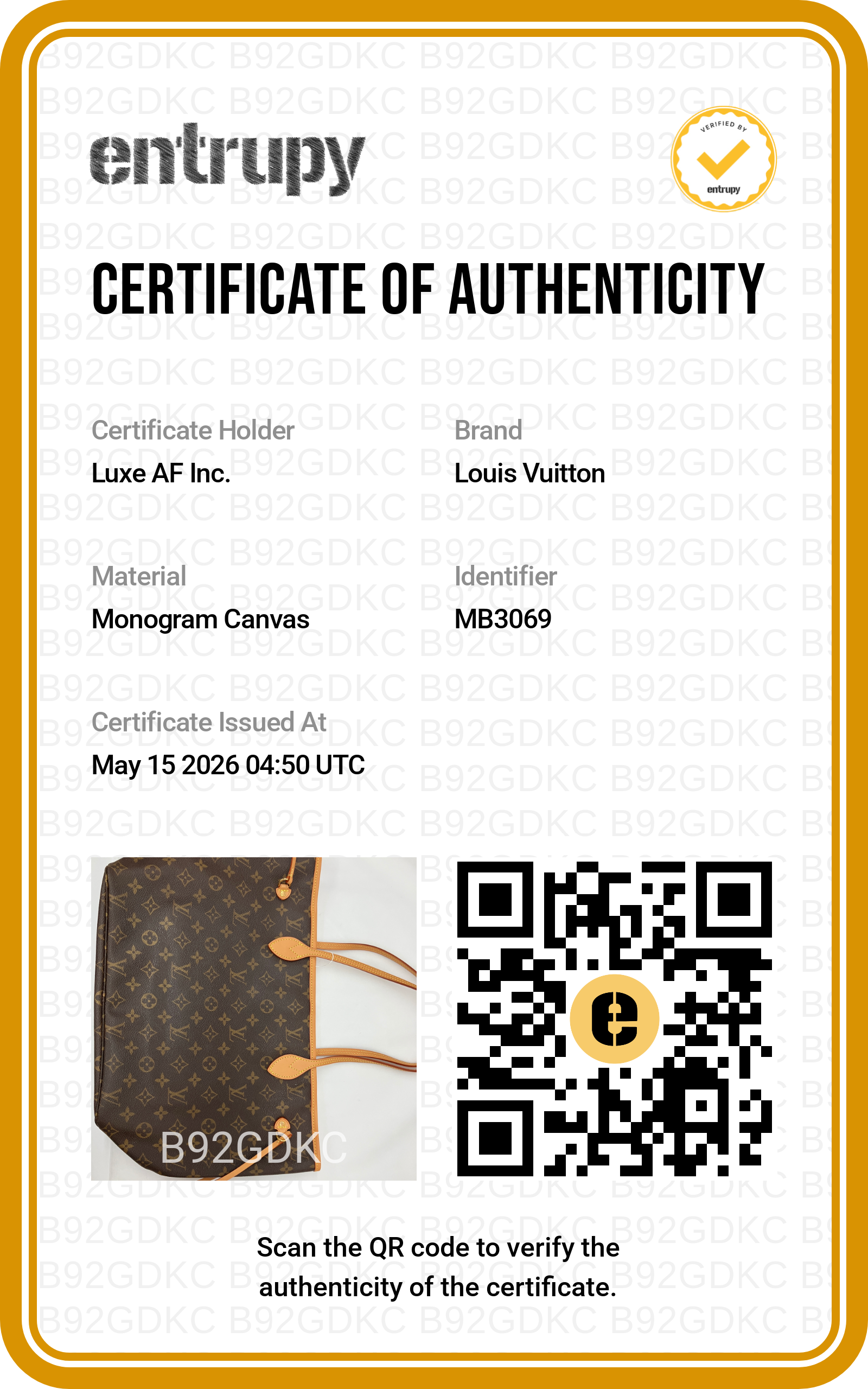 Louis Vuitton Neverfull Monogram Canvas Shoulder Bag LV2685