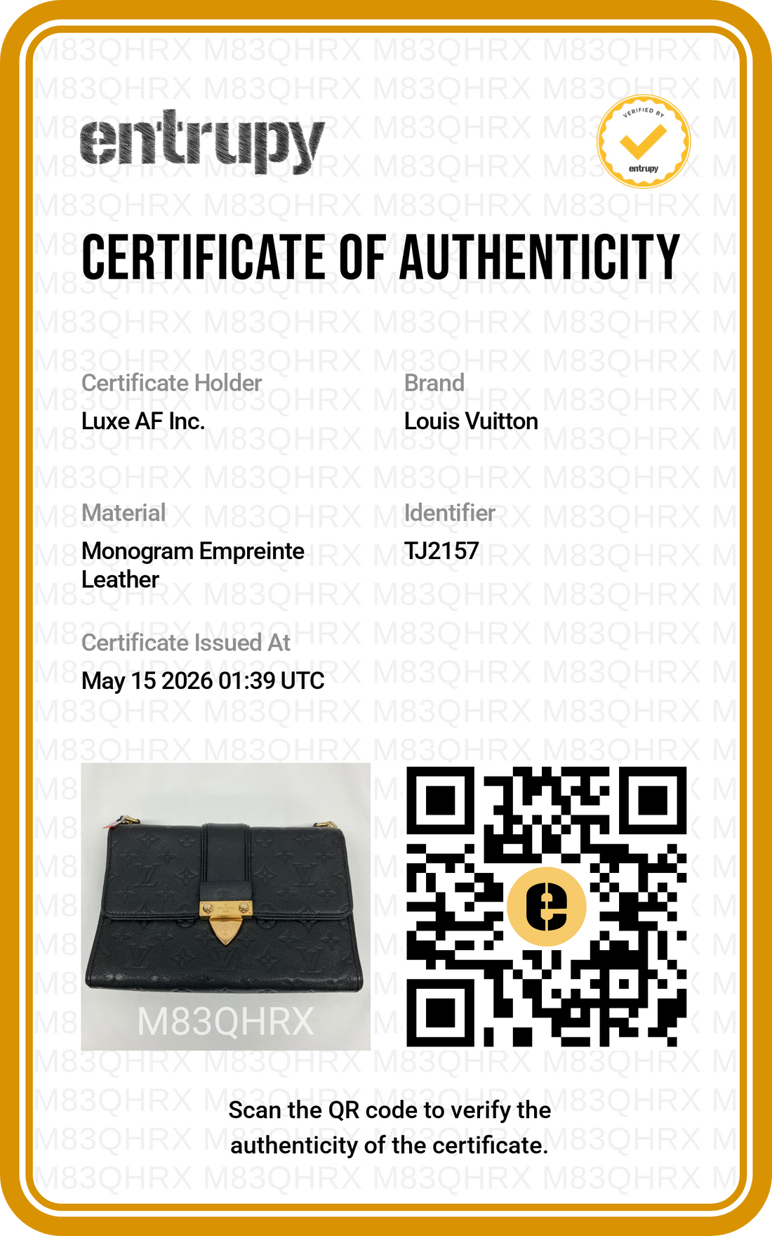 Louis Vuitton Saint Sulpice Black Monogram Empreinte Shoulder Bag LV2691