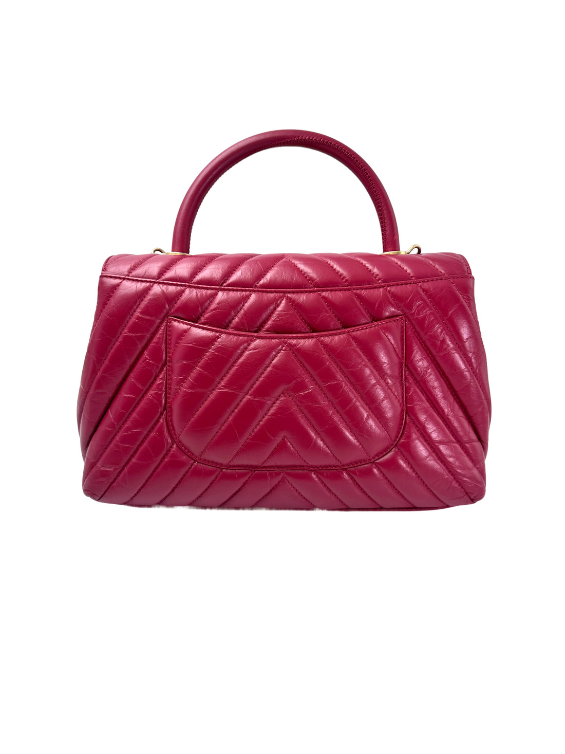 Chanel CoCo Handle Red Chevron Quilted Calfskin Medium Size Shoulder Bag(26***49) CC1933