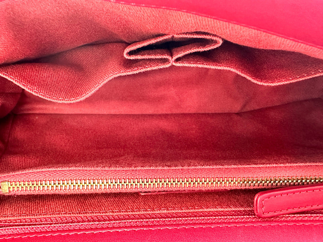 Chanel CoCo Handle Red Chevron Quilted Calfskin Medium Size Shoulder Bag(26***49) CC1933