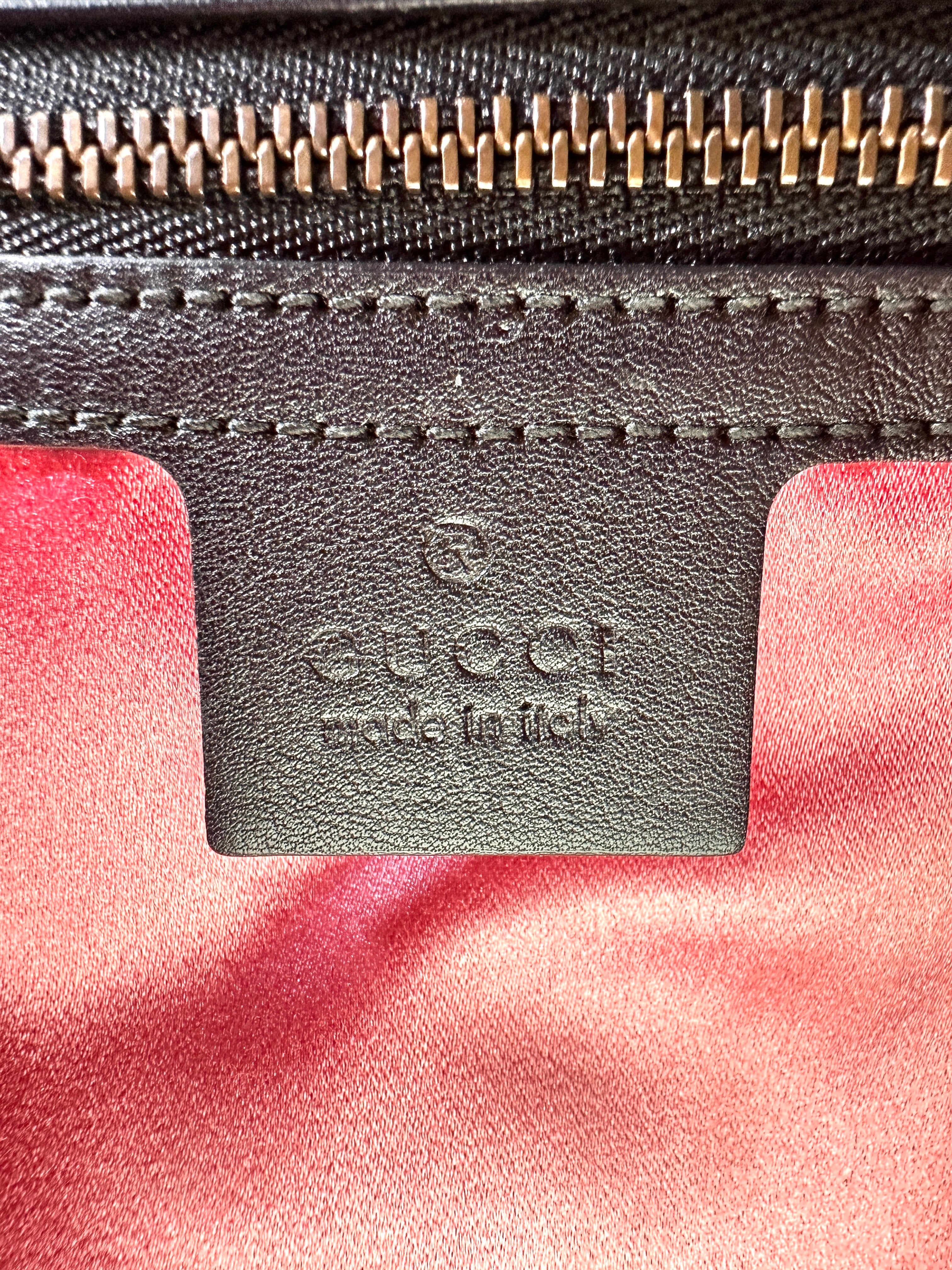 Gucci GG Marmont Black/White Matelasse Leather Shoulder Bag GG964