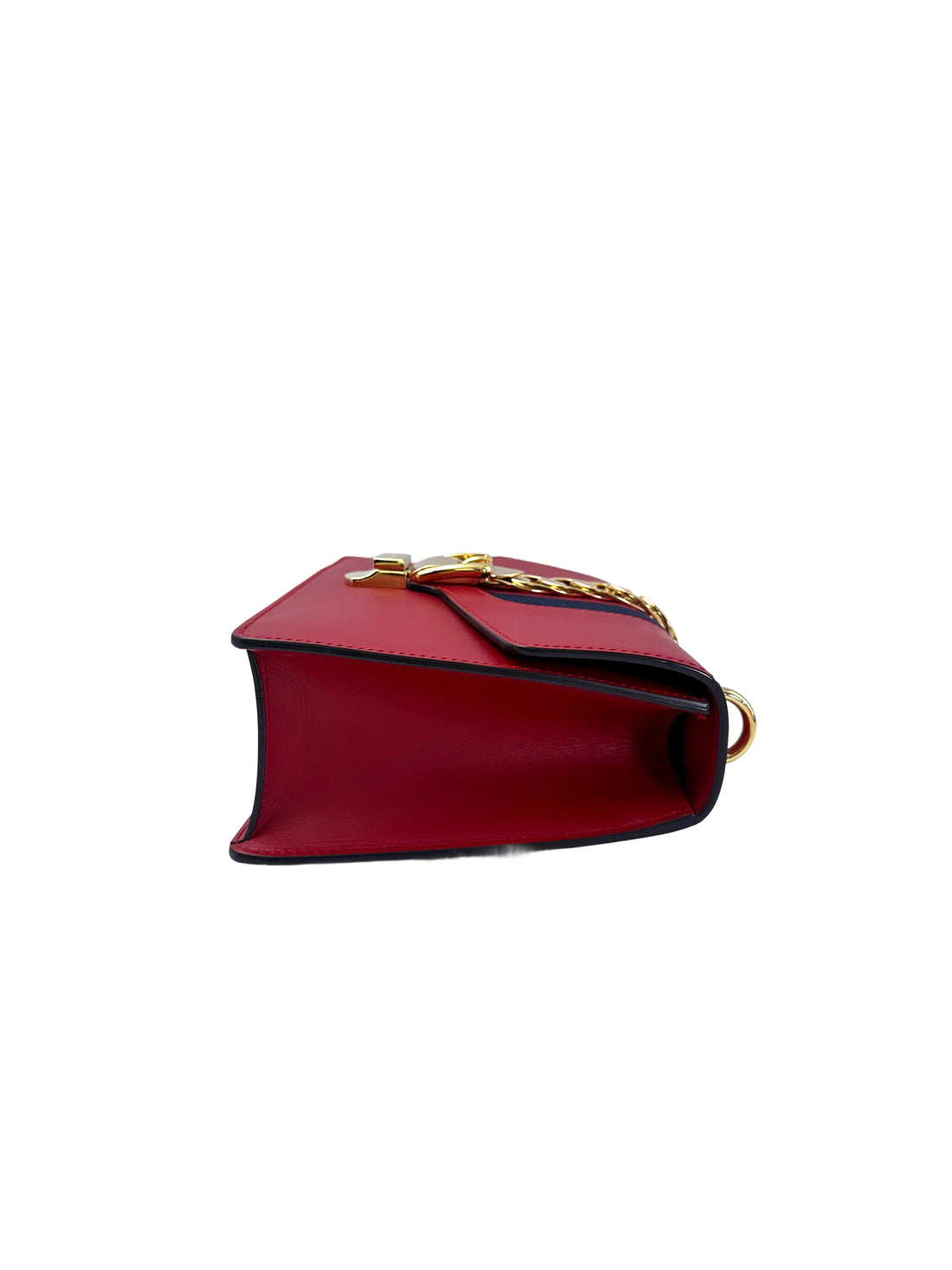 Gucci Sylvie Red Leather Medium Size Shoulder Bag GG965