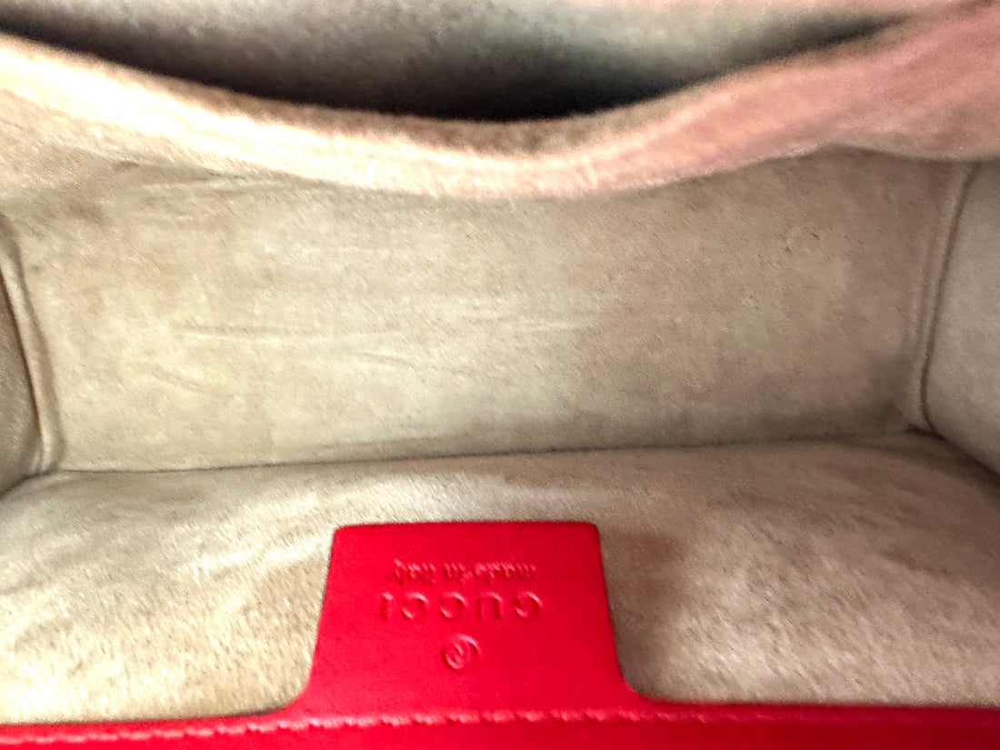 Gucci Sylvie Red Leather Medium Size Shoulder Bag GG965