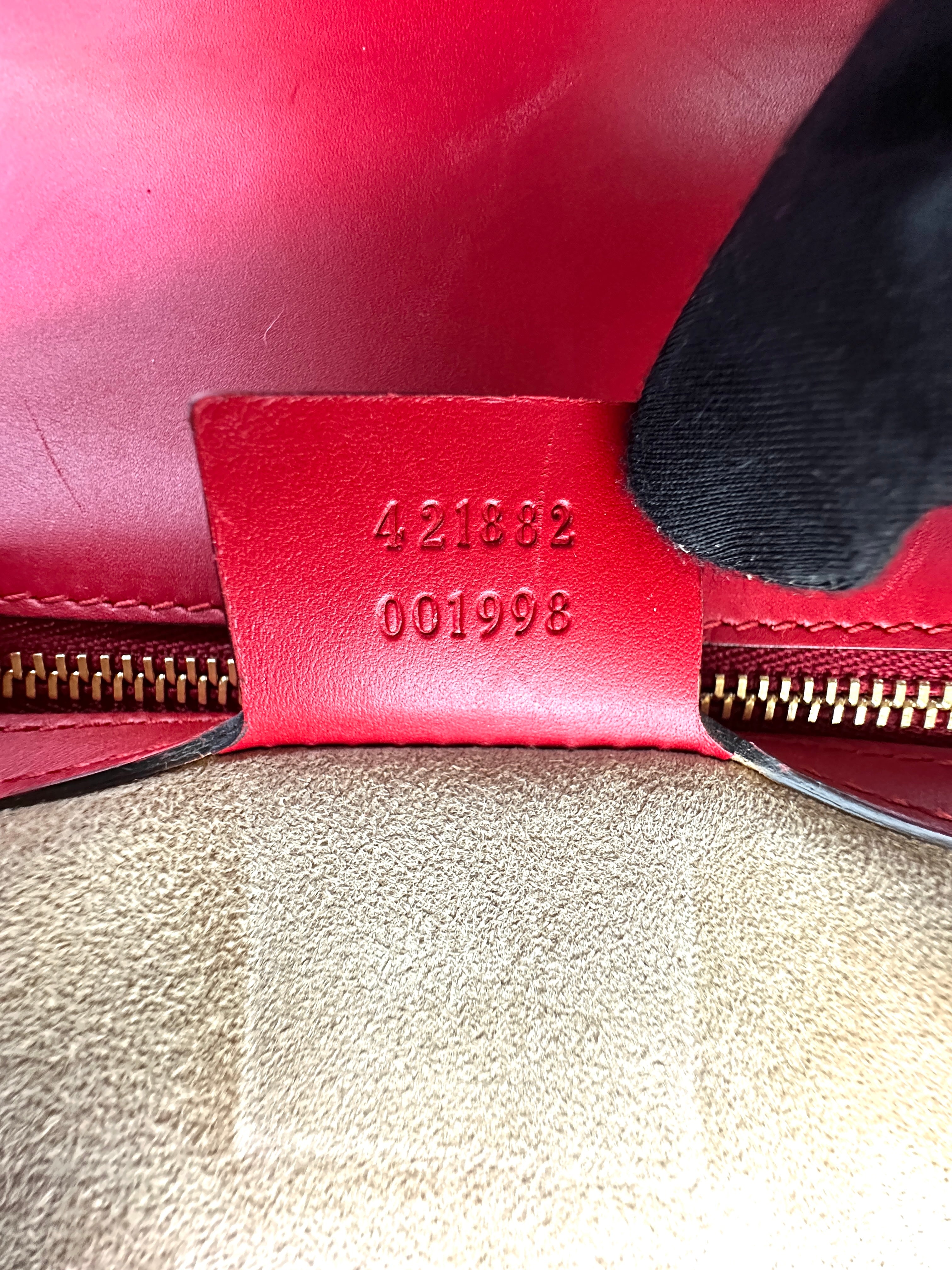 Gucci Sylvie Red Leather Medium Size Shoulder Bag GG965