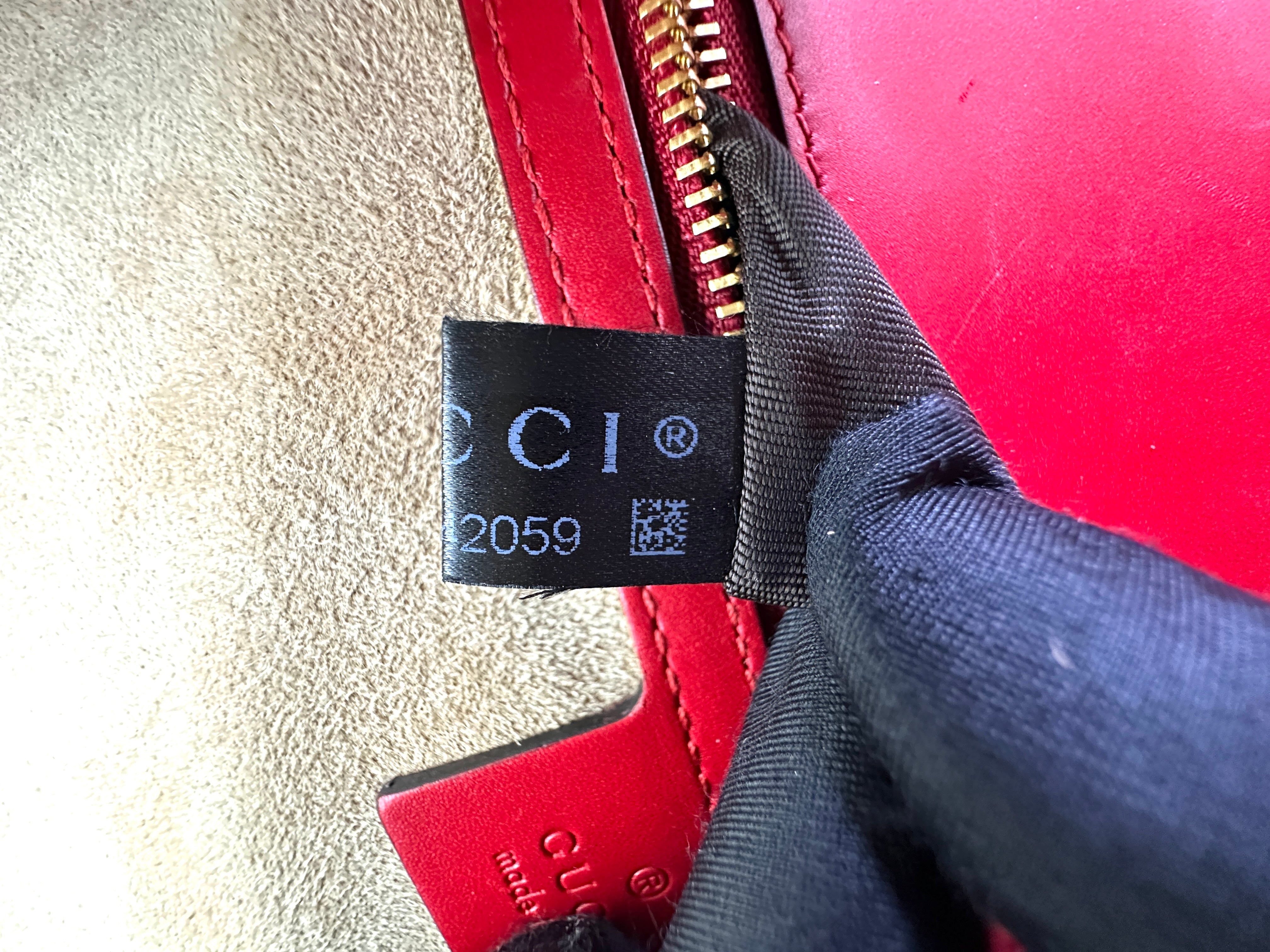 Gucci Sylvie Red Leather Medium Size Shoulder Bag GG965