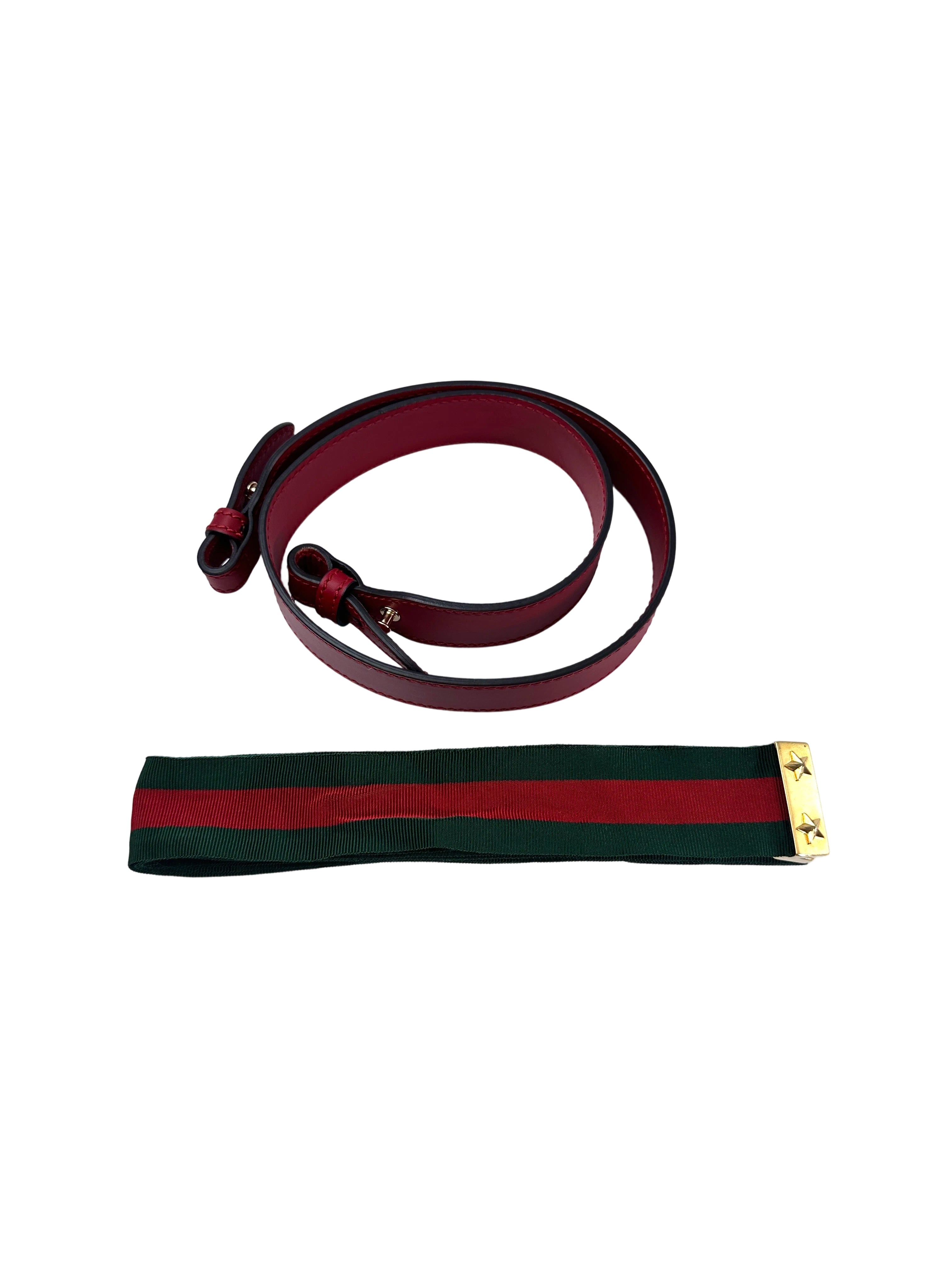 Gucci Sylvie Red Leather Medium Size Shoulder Bag GG965